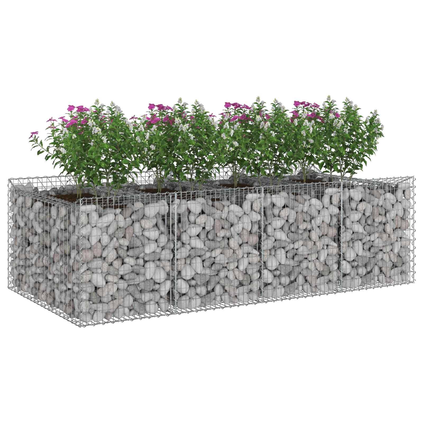 vidaXL Gabionen-Hochbeet 2 pcs Silber