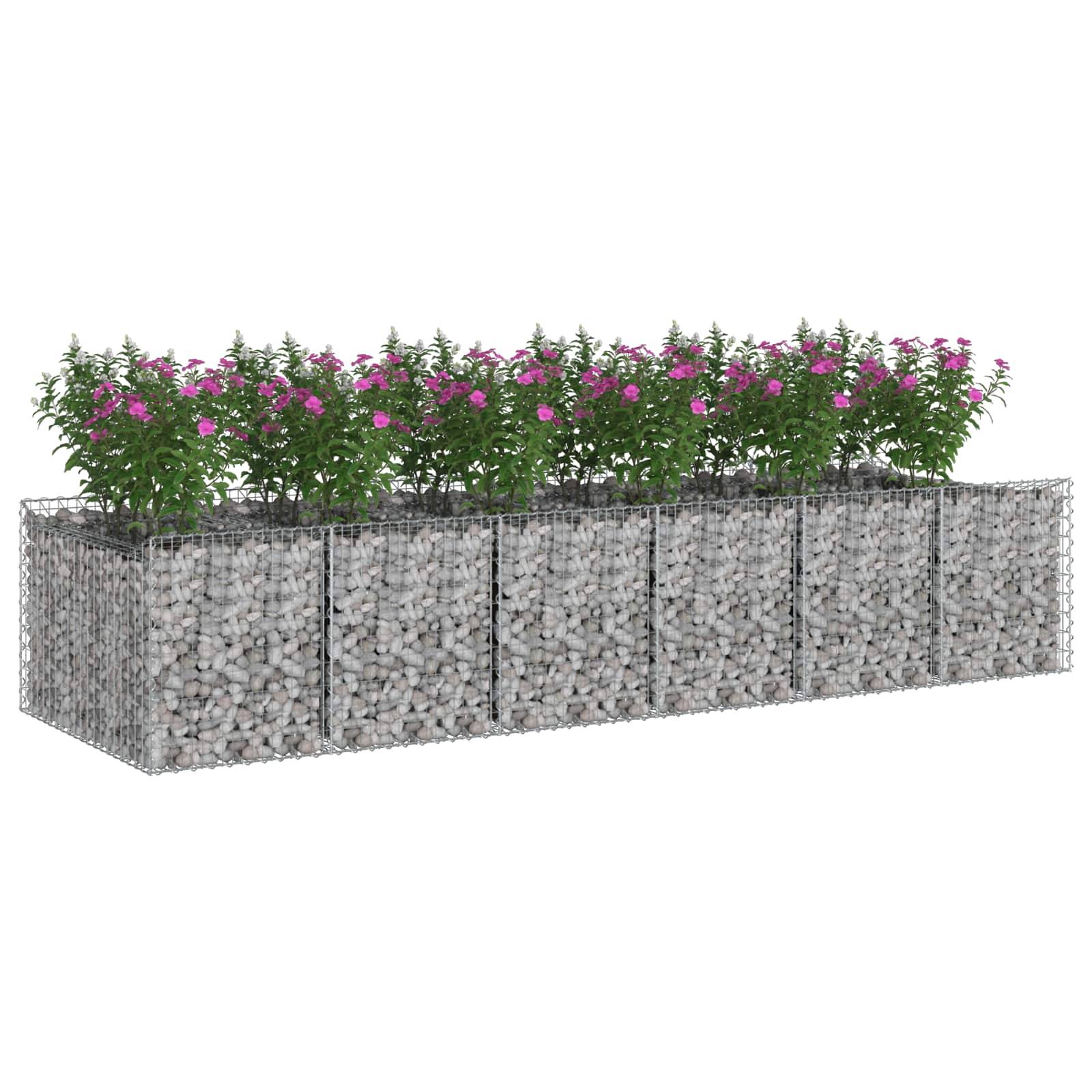 vidaXL Gabionen-Hochbeet 2 pcs Silber
