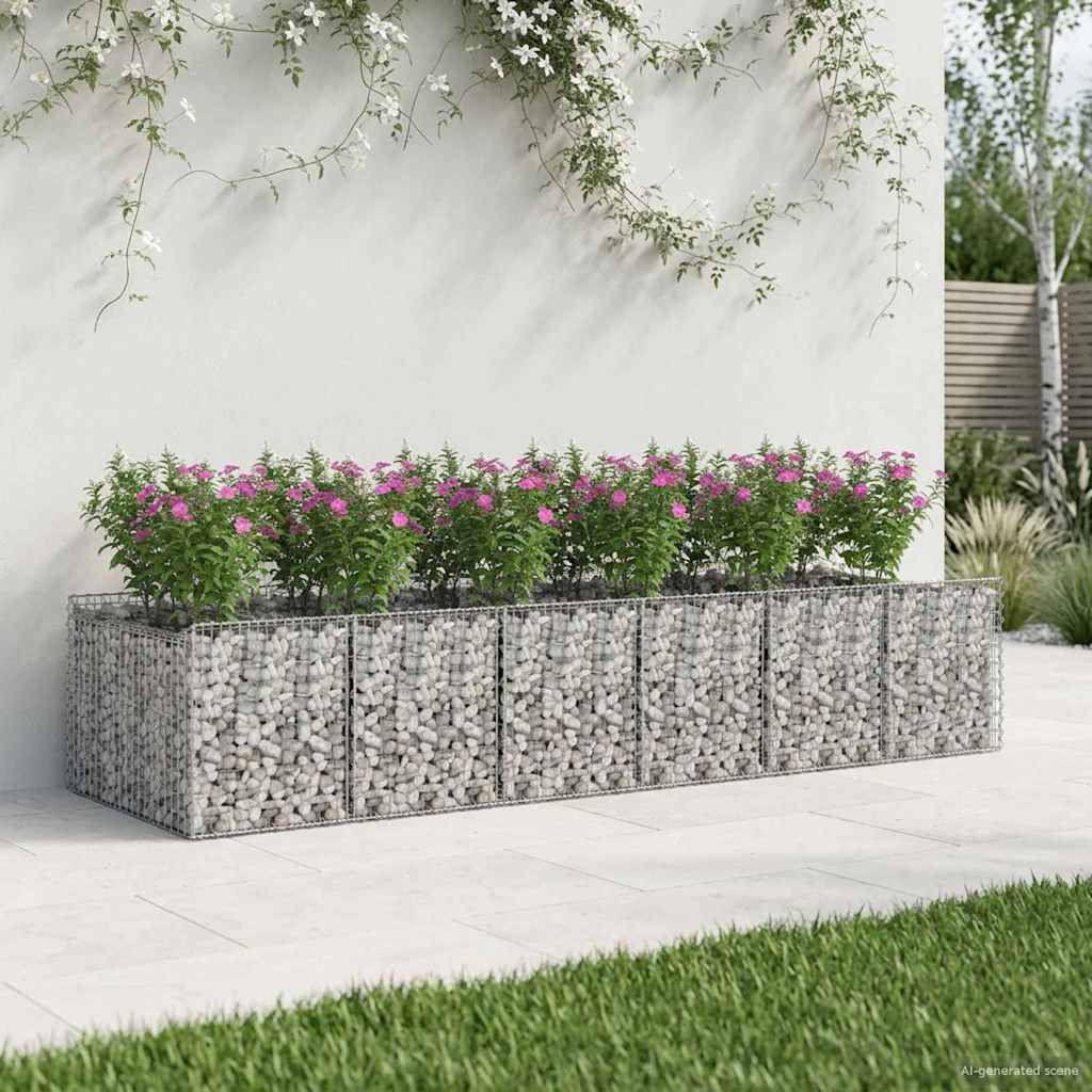 vidaXL Gabionen-Hochbeet 2 pcs Silber