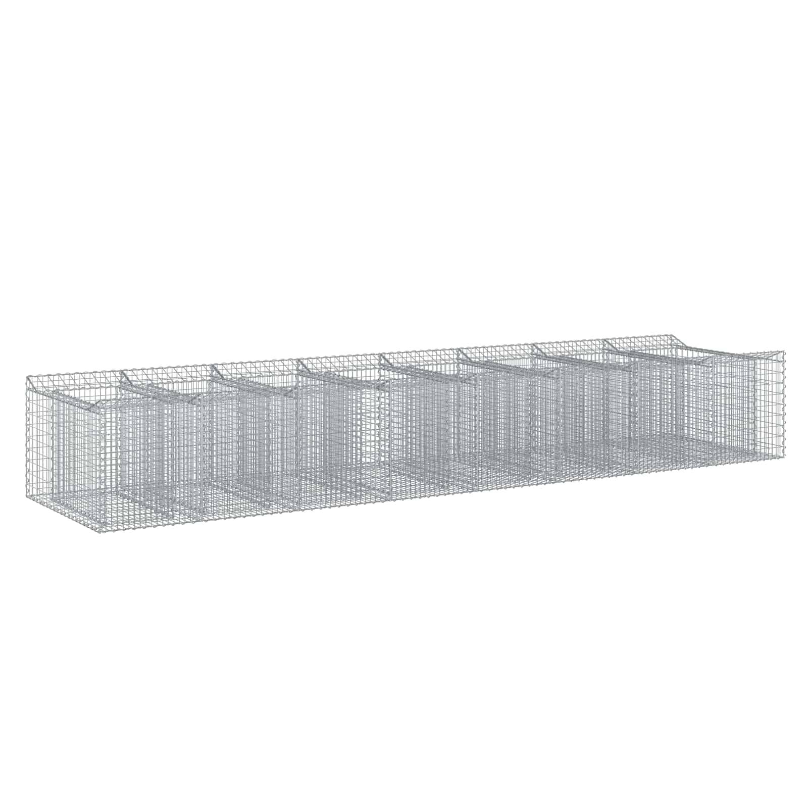 vidaXL Gabionen-Hochbeet 3 pcs Silber
