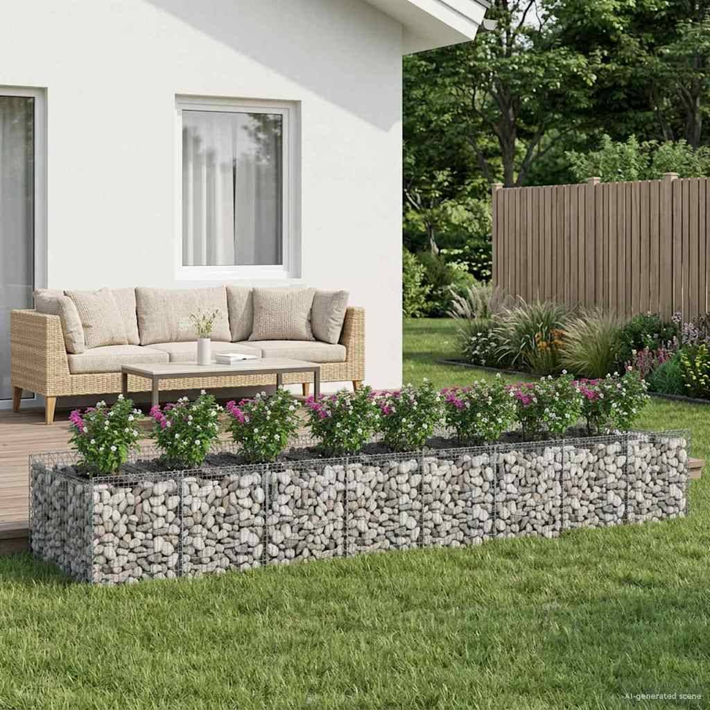 vidaXL Gabionen-Hochbeet 3 pcs Silber