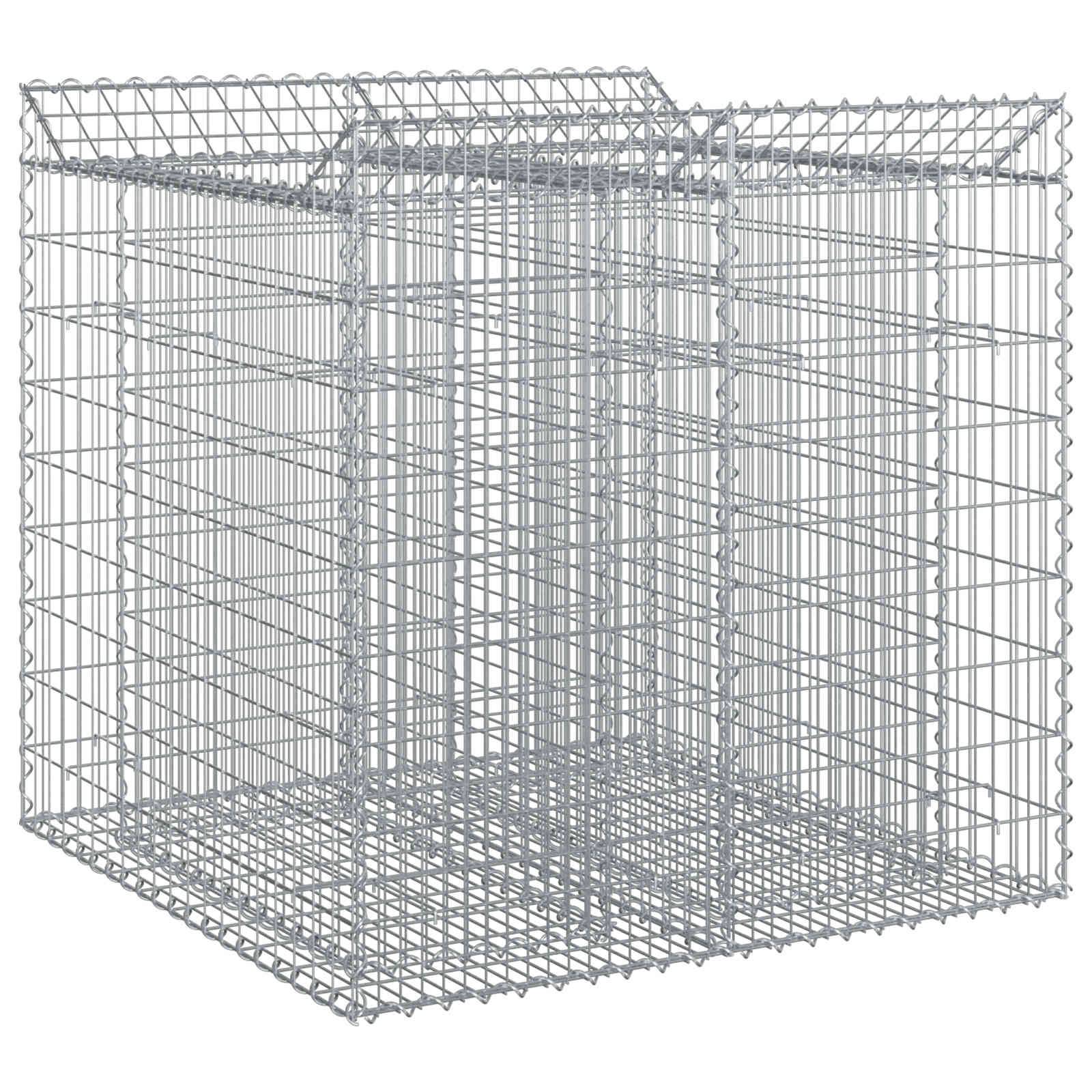 vidaXL Gabionen-Hochbeet 2 pcs Silber