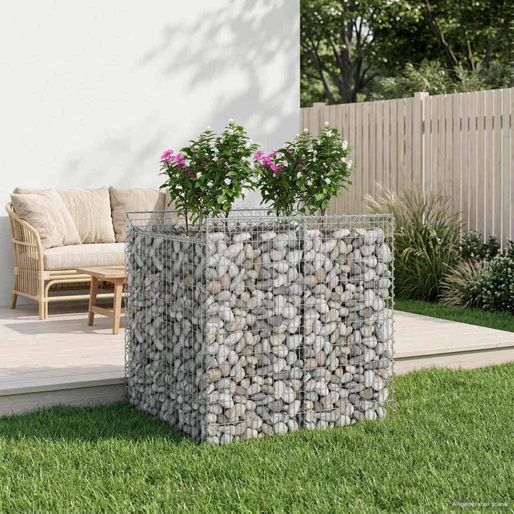 vidaXL Gabionen-Hochbeet 2 pcs Silber