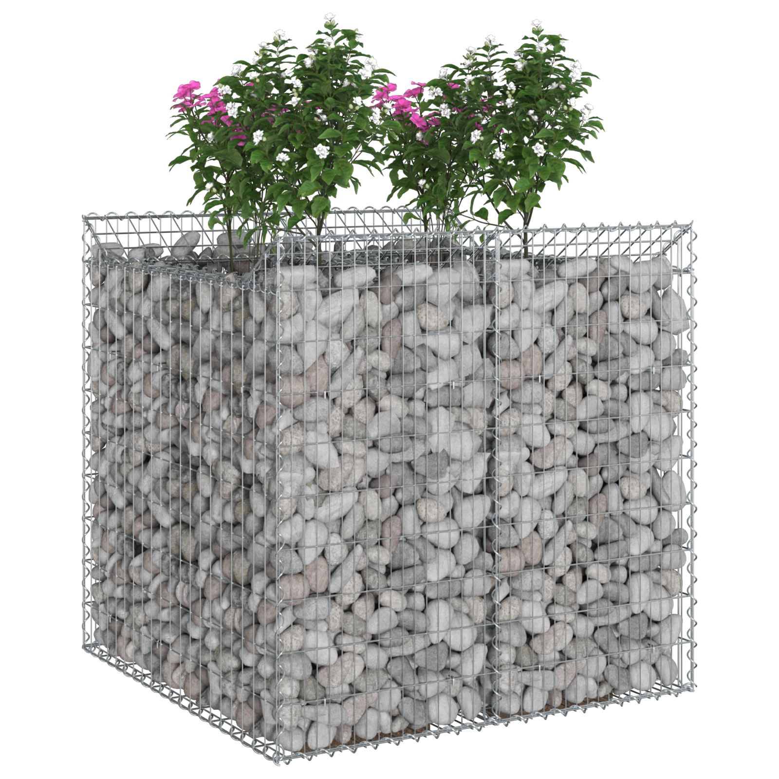 vidaXL Gabionen-Hochbeet 2 pcs Silber
