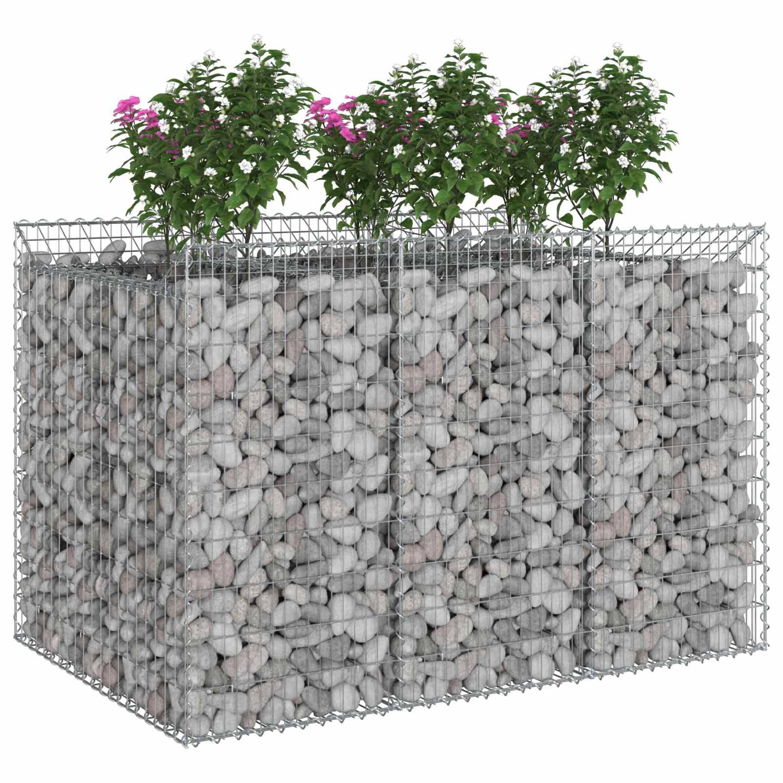 vidaXL Gabionen-Hochbeet 2 pcs Silber