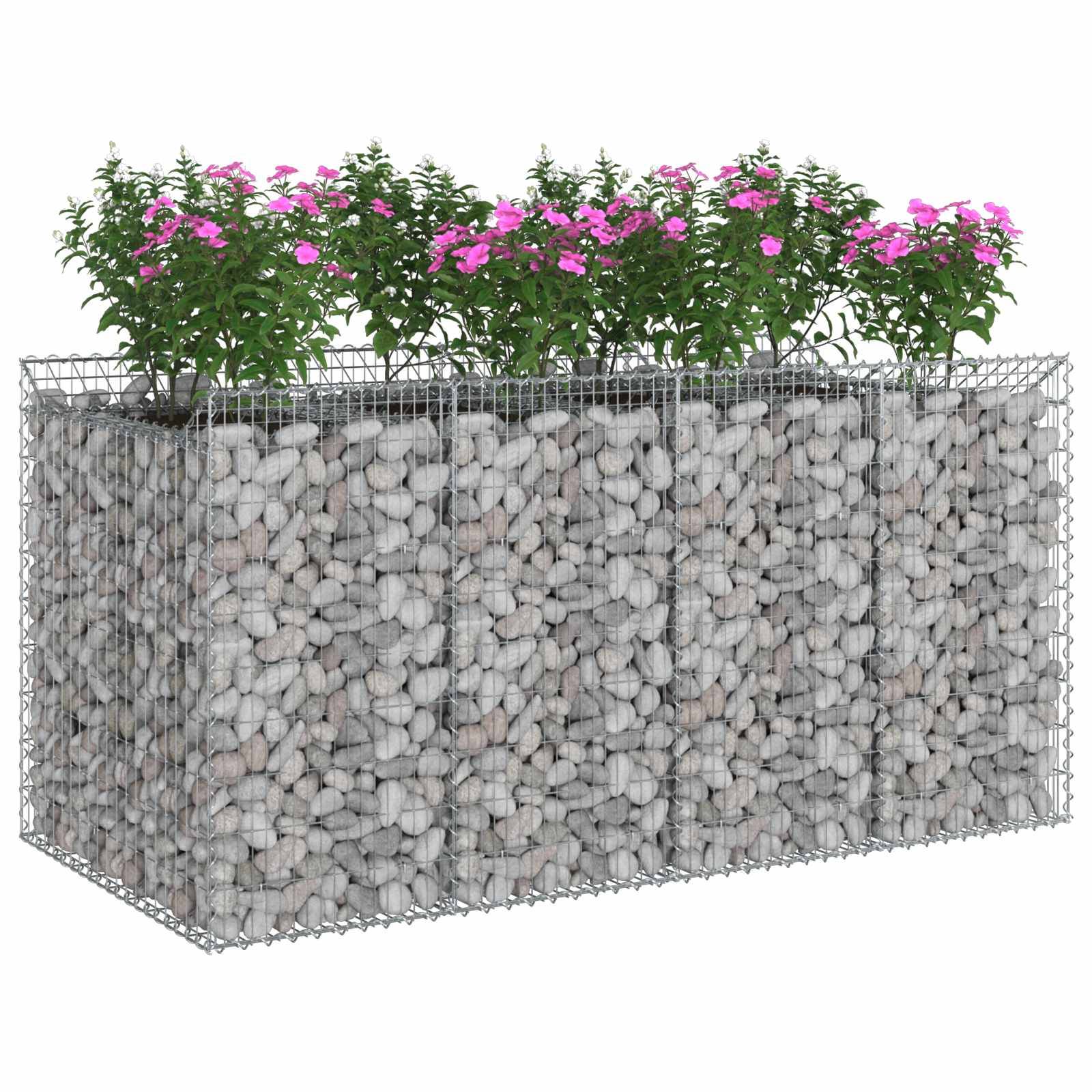 vidaXL Gabionen-Hochbeet 2 pcs Silber