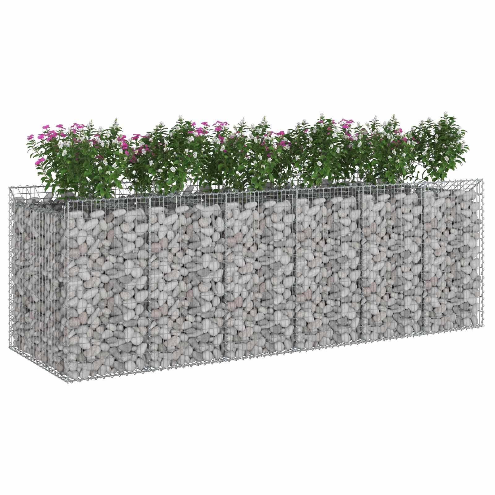 vidaXL Gabionen-Hochbeet 3 pcs Silber