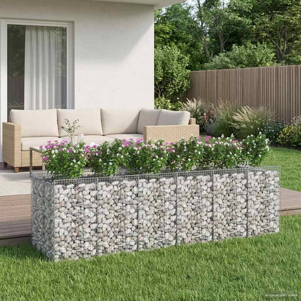 vidaXL Gabionen-Hochbeet 3 pcs Silber
