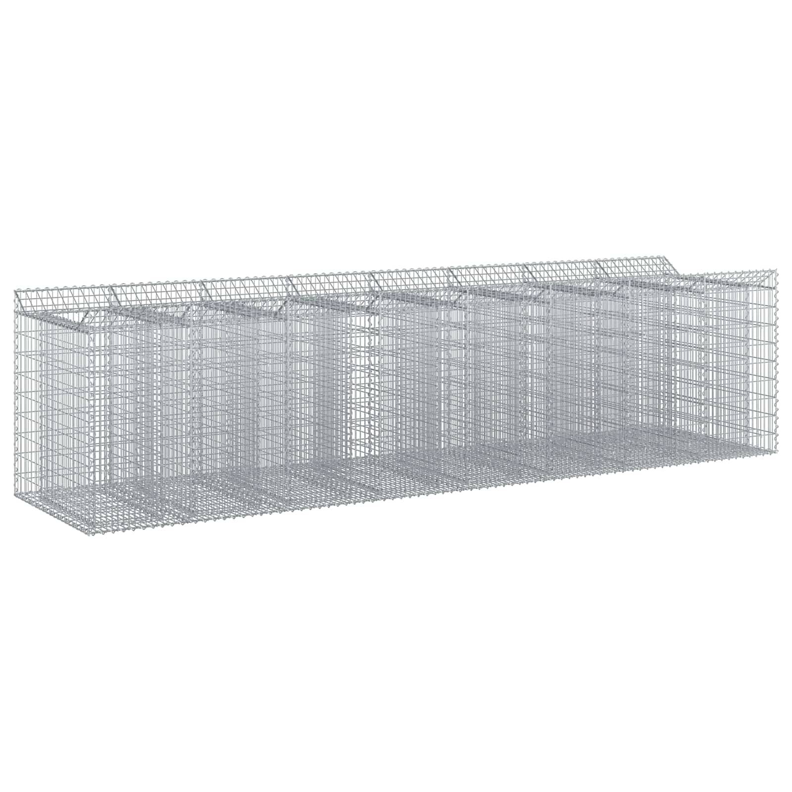 vidaXL Gabionen-Hochbeet 4 pcs Silber