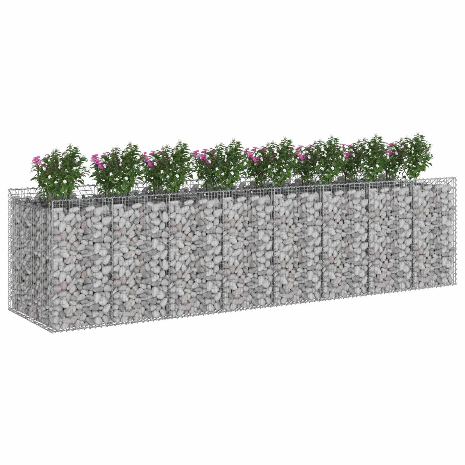 vidaXL Gabionen-Hochbeet 4 pcs Silber