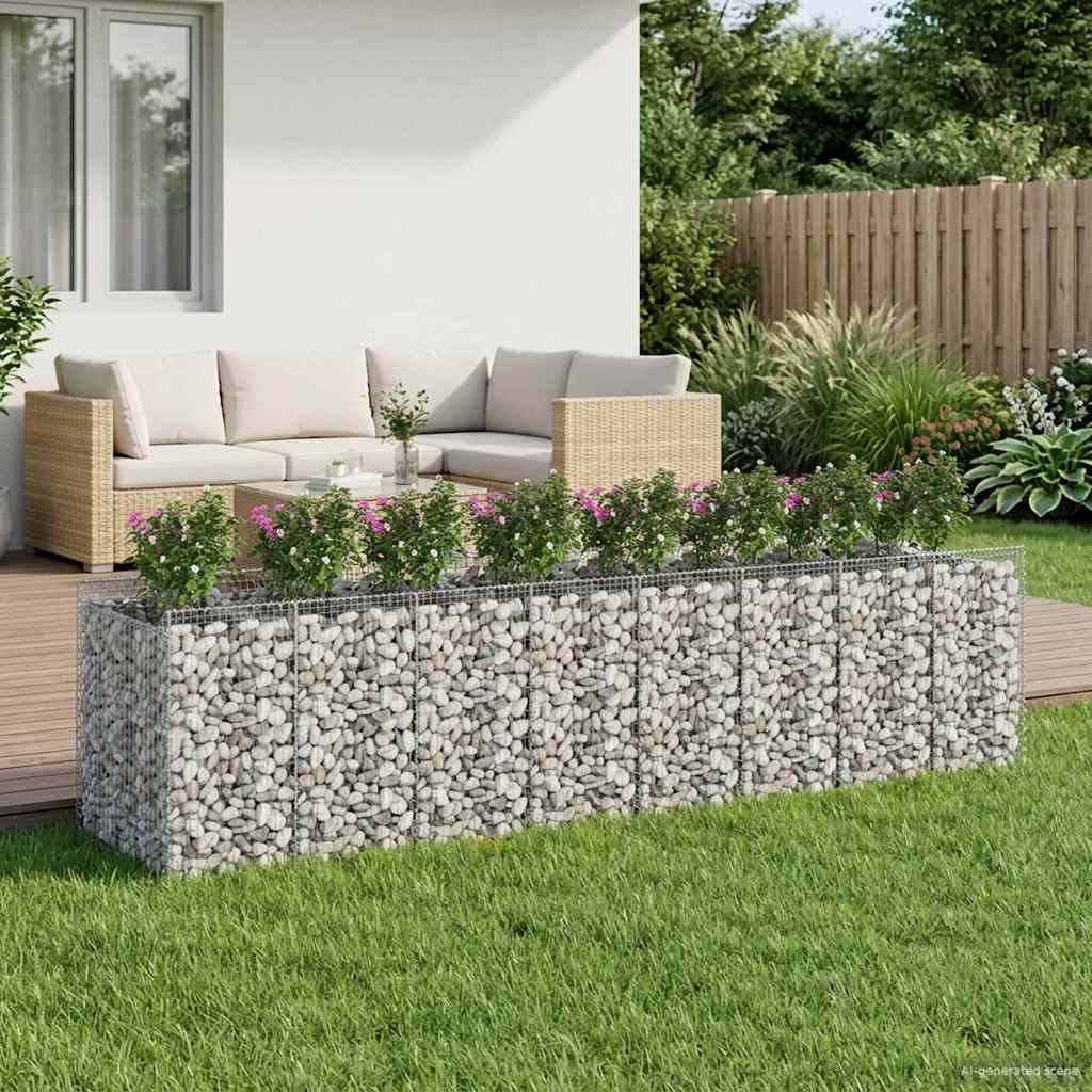 vidaXL Gabionen-Hochbeet 4 pcs Silber