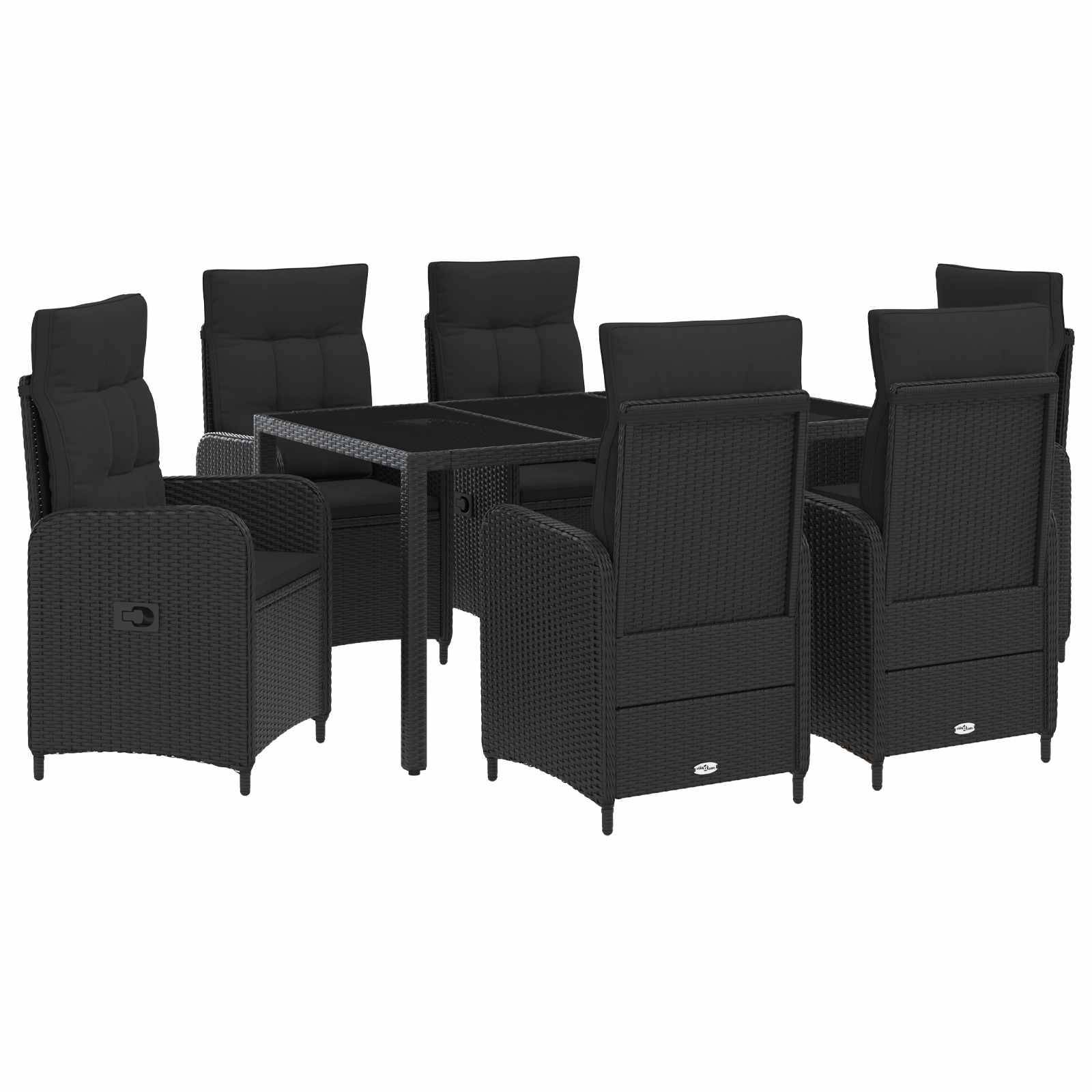 vidaXL Outdoortisch-Set 7 pcs PE Rattan und pulverbeschichteter Stahl