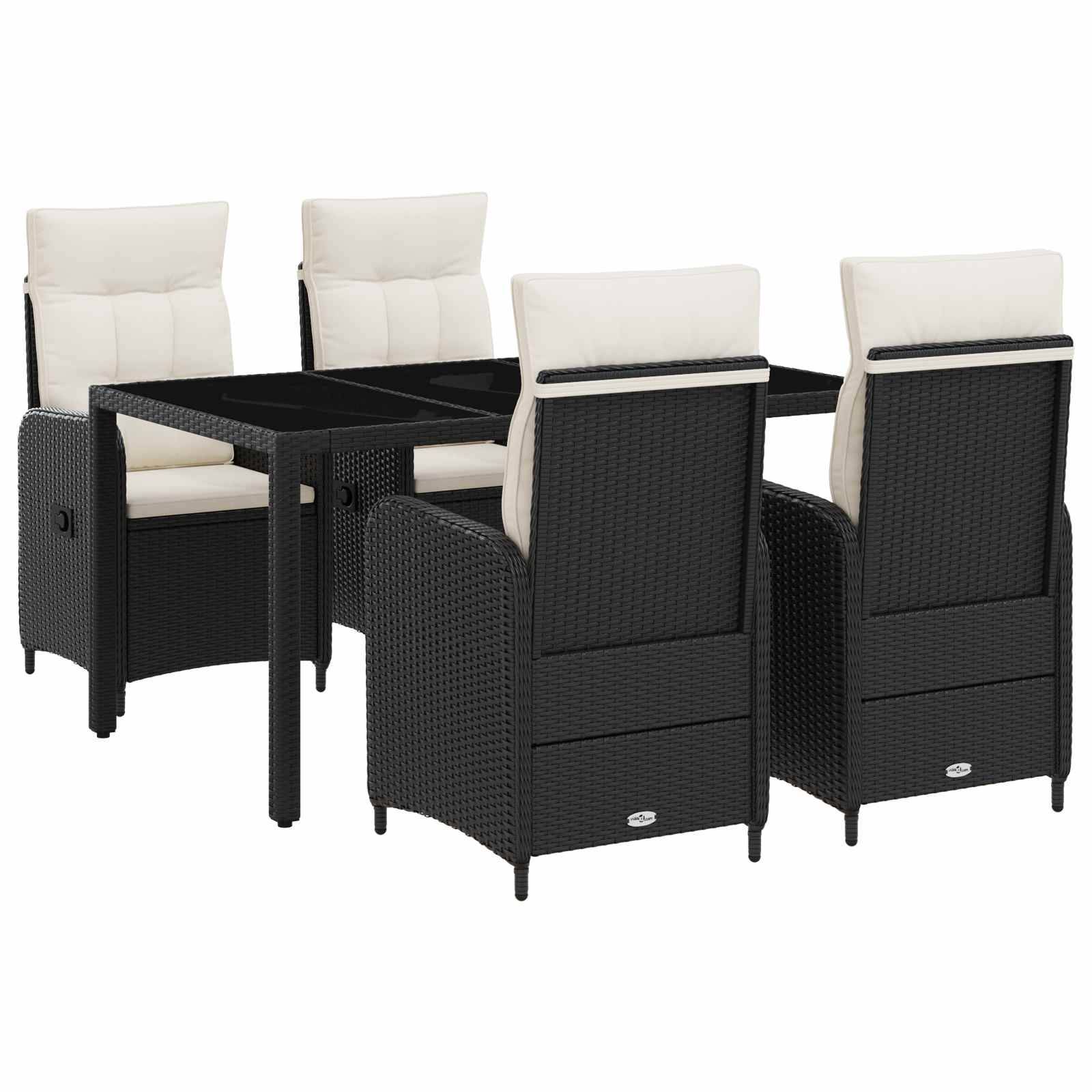 vidaXL Outdoortisch-Set 5 pcs PE Rattan und pulverbeschichteter Stahl