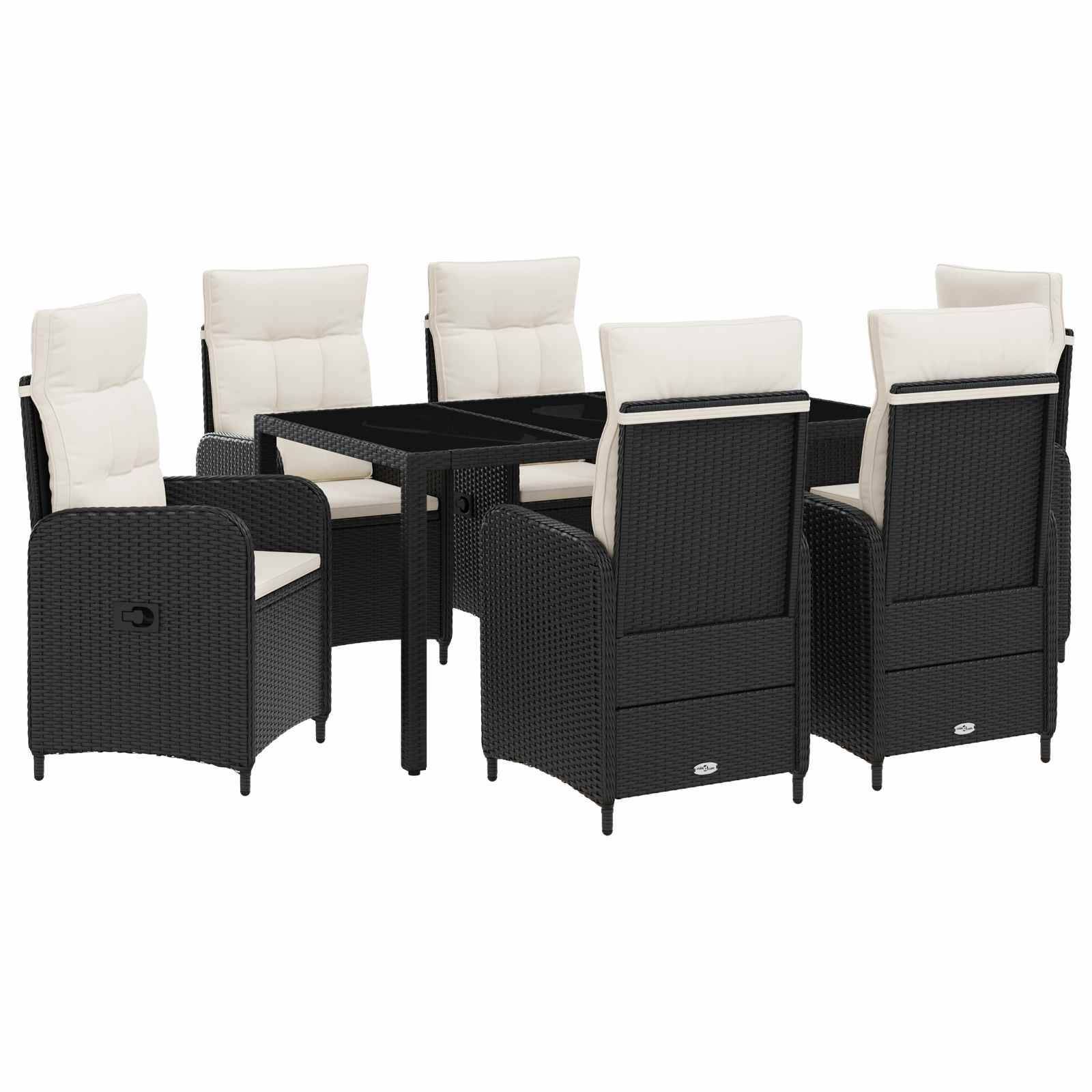 vidaXL Outdoortisch-Set 7 pcs PE Rattan und pulverbeschichteter Stahl