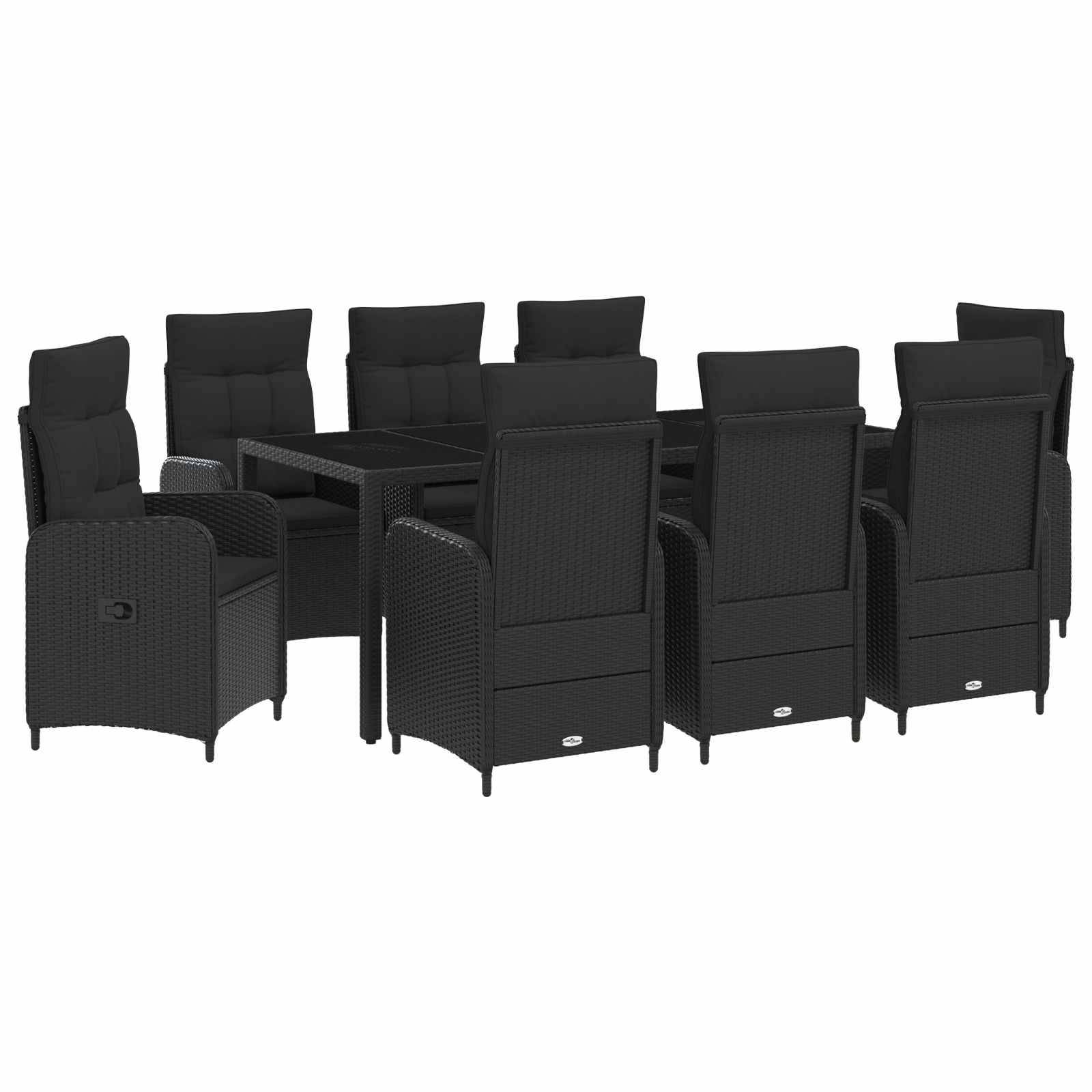 vidaXL Outdoortisch-Set 9 pcs PE Rattan und pulverbeschichteter Stahl