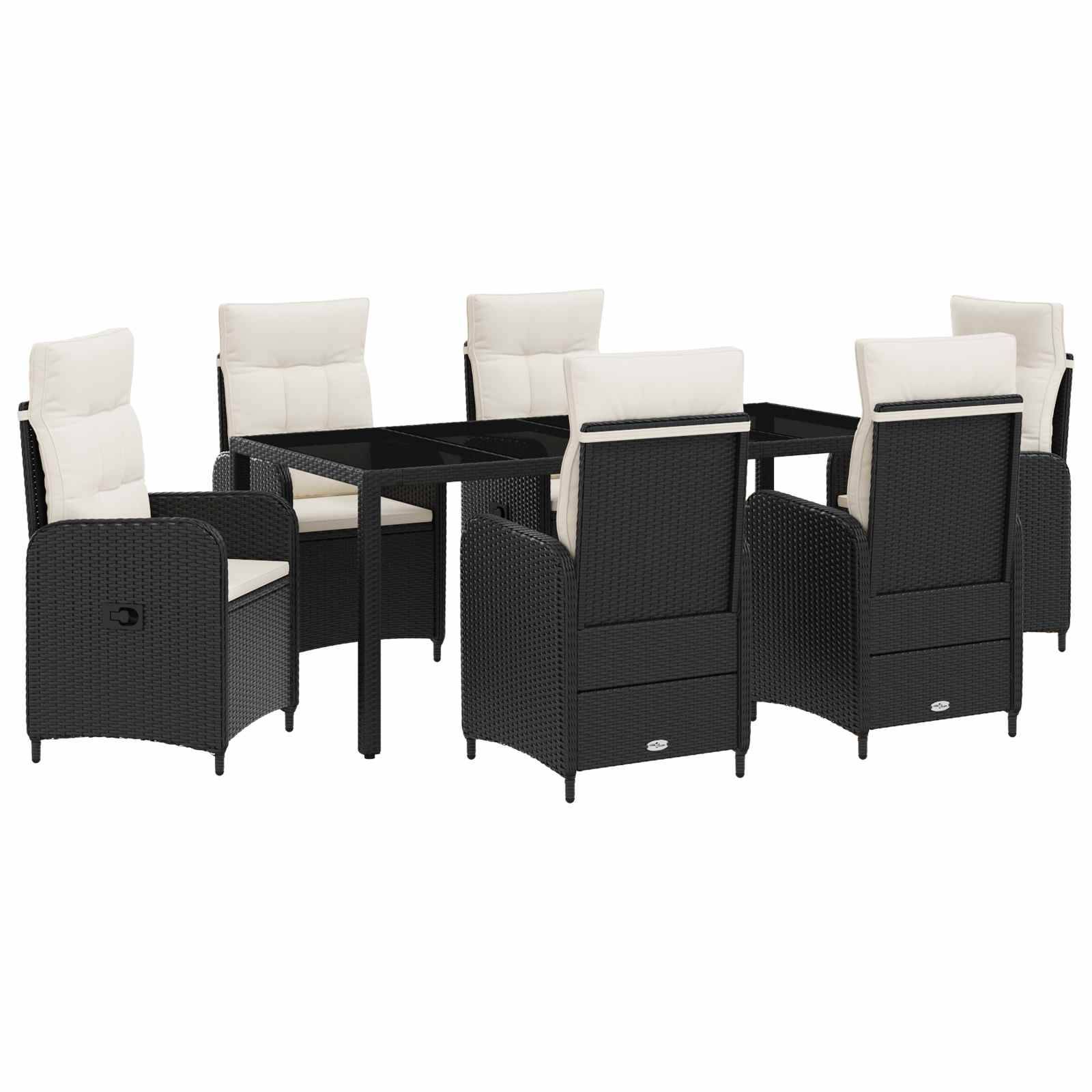 vidaXL Outdoortisch-Set 7 pcs PE Rattan und pulverbeschichteter Stahl