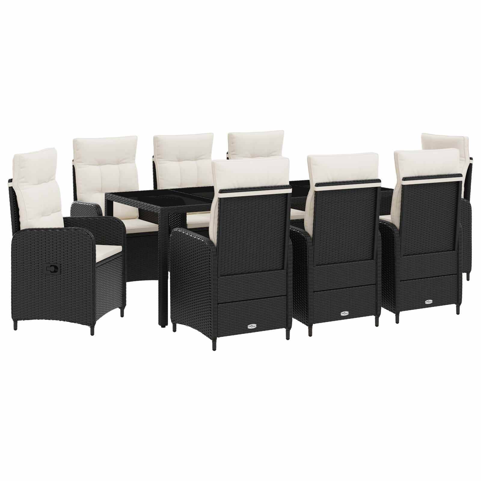 vidaXL Outdoortisch-Set 9 pcs PE Rattan und pulverbeschichteter Stahl