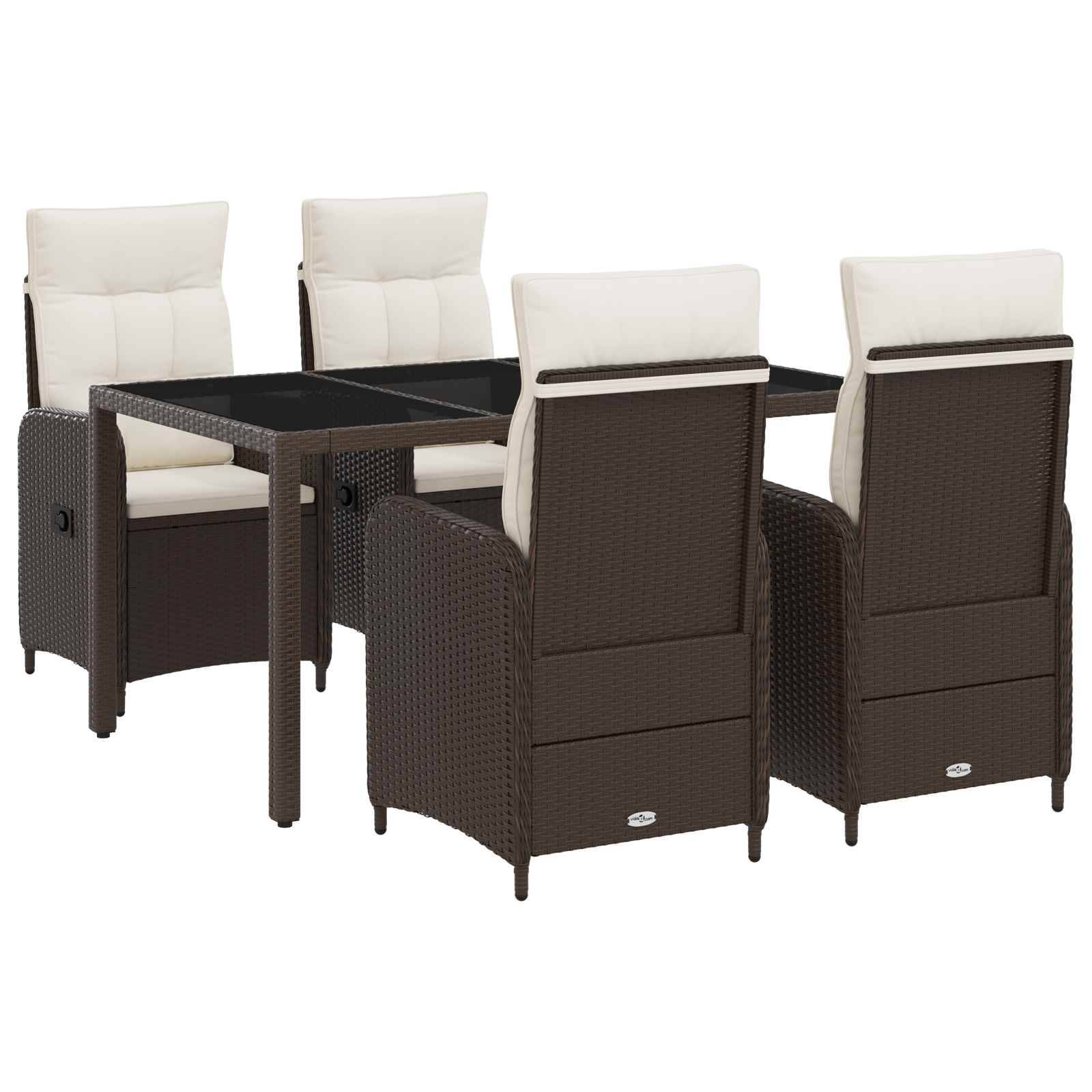 vidaXL Outdoortisch-Set 5 pcs PE Rattan und pulverbeschichteter Stahl