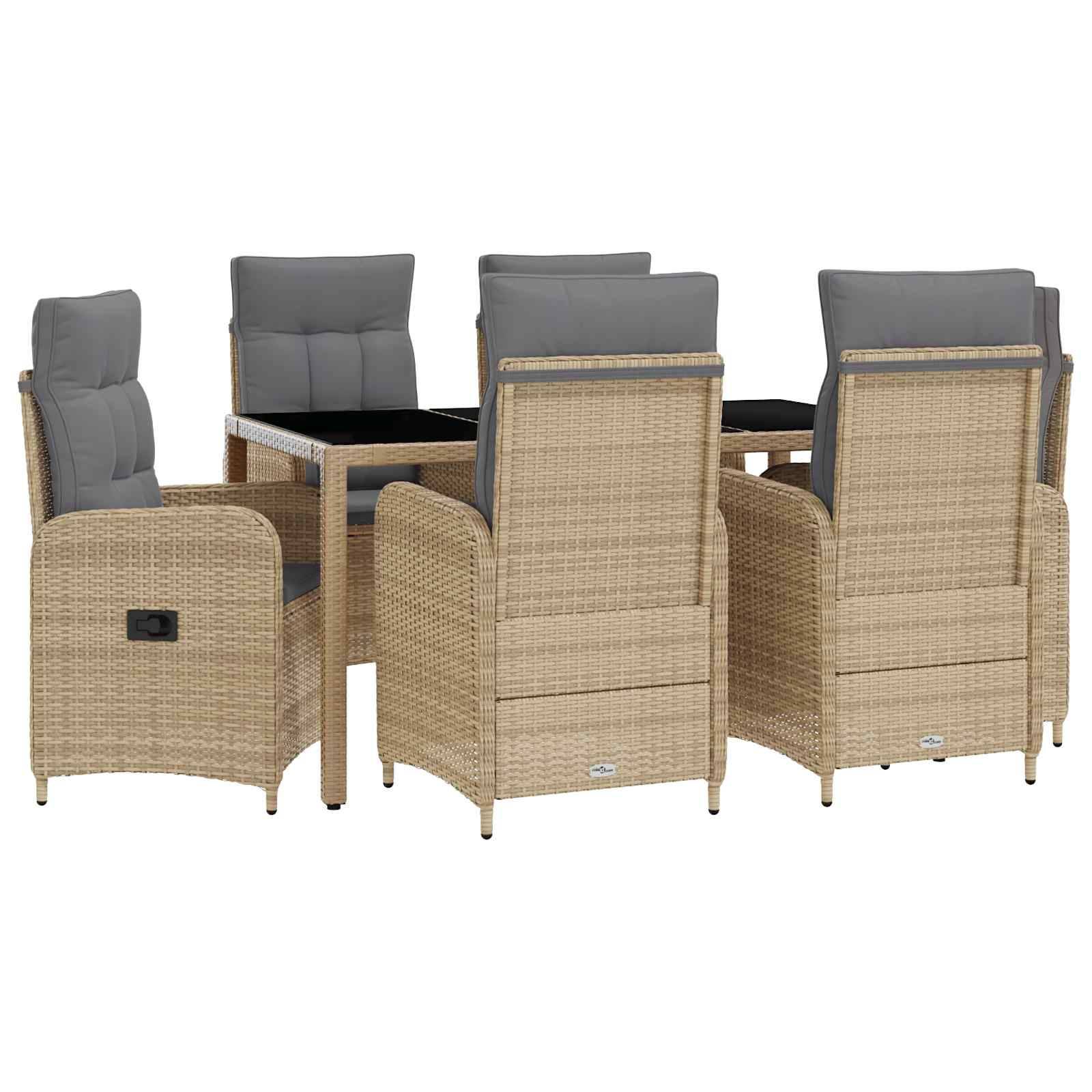 vidaXL Outdoortisch-Set mit Kissen 7 pcs Beige und Hellgrau