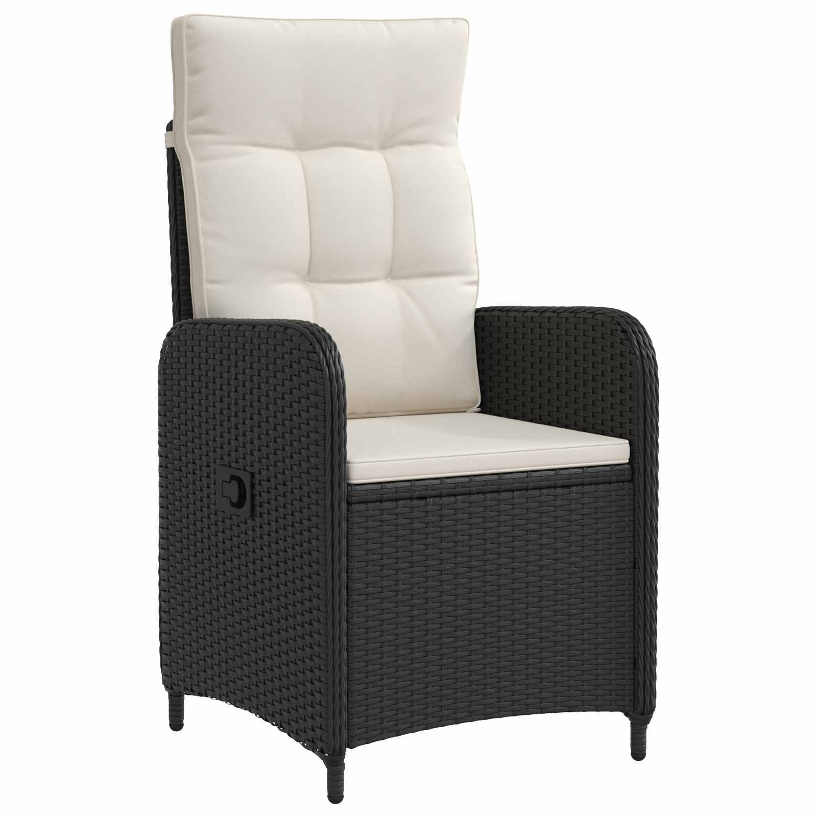vidaXL Outdoortisch-Set 9 stk. Schwarz und Cremeweiß Poly-Rattan