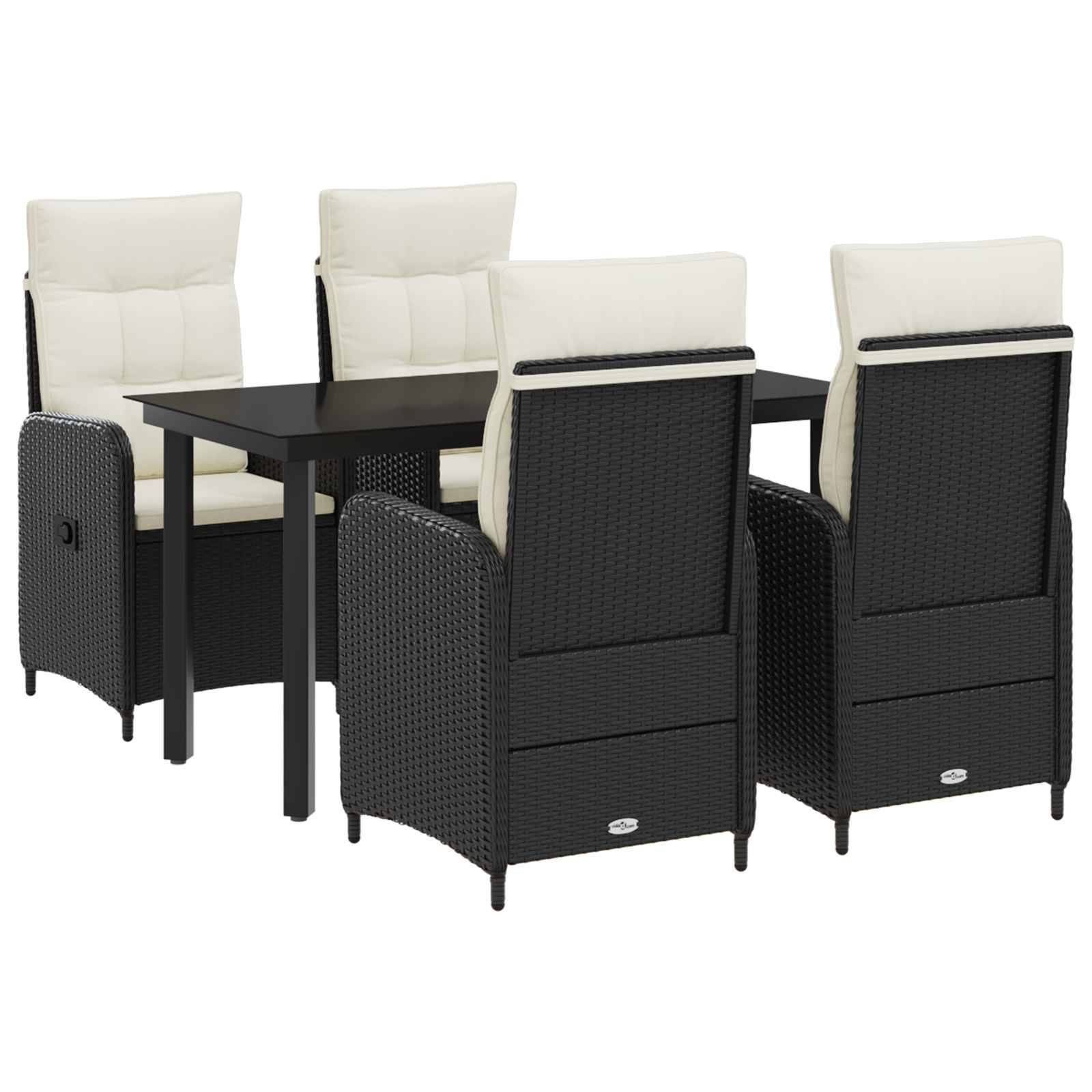 vidaXL Sofa-Tischset mit Kissen mit Kissen 5 pcs Schwarz und Cremeweiß