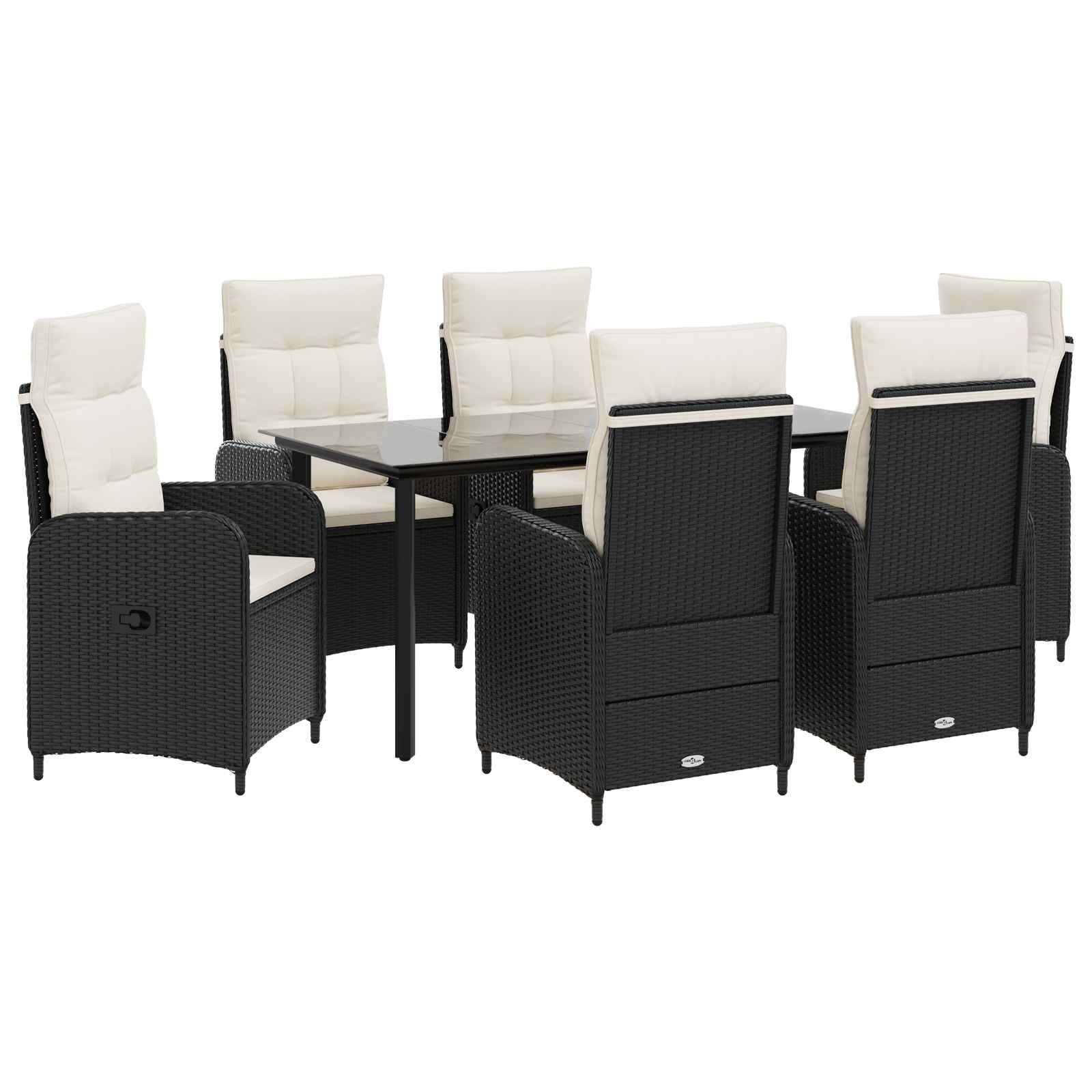 vidaXL Sofa-Tischset 7 pcs PE Rattan und pulverbeschichteter Stahl