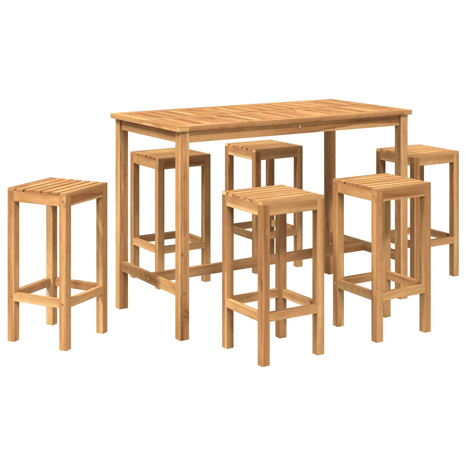 vidaXL Outdoor Bar Set 7 pcs Unbehandelt Massivholz Teak