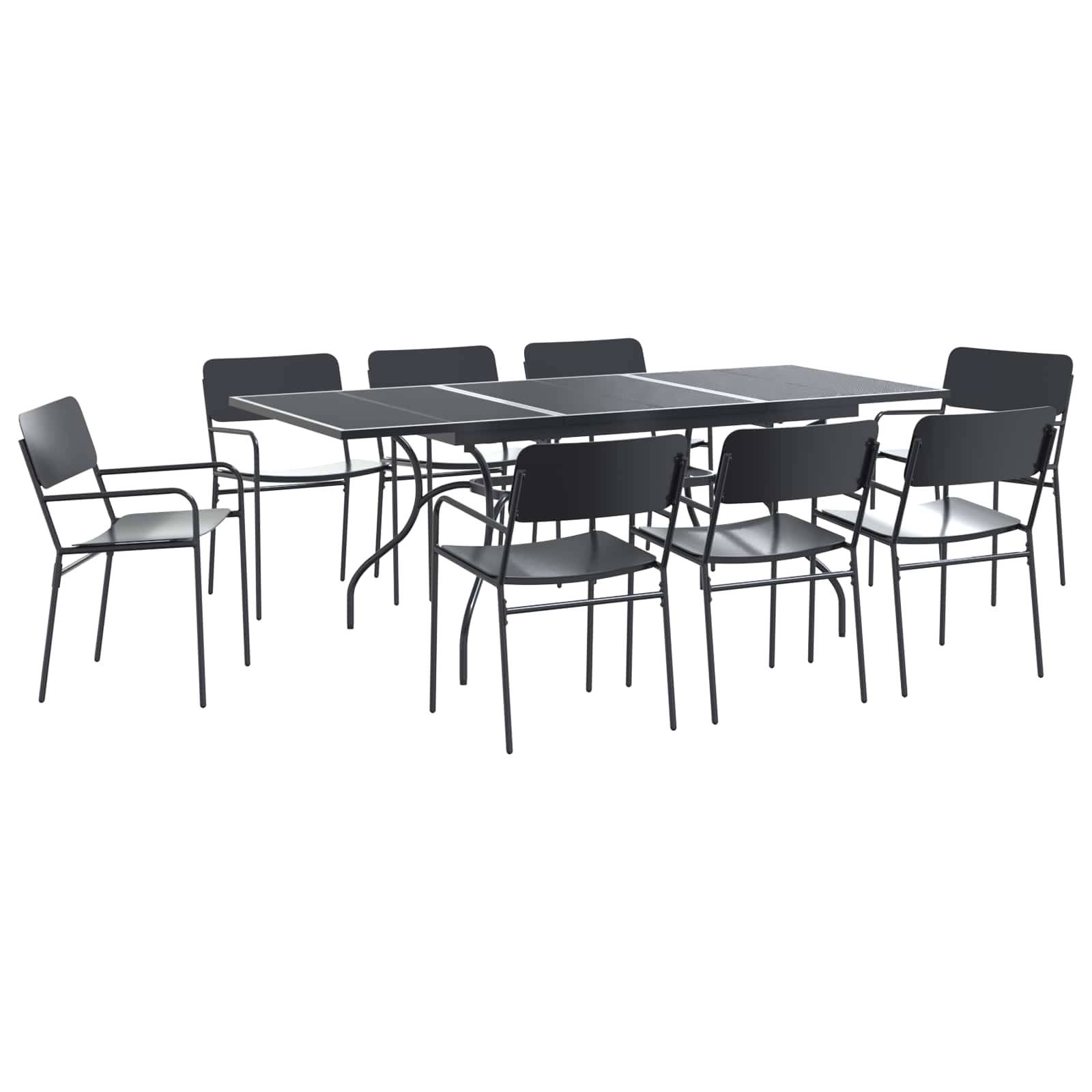 vidaXL Garten Essgruppe 9 pcs Anthrazit Stahl