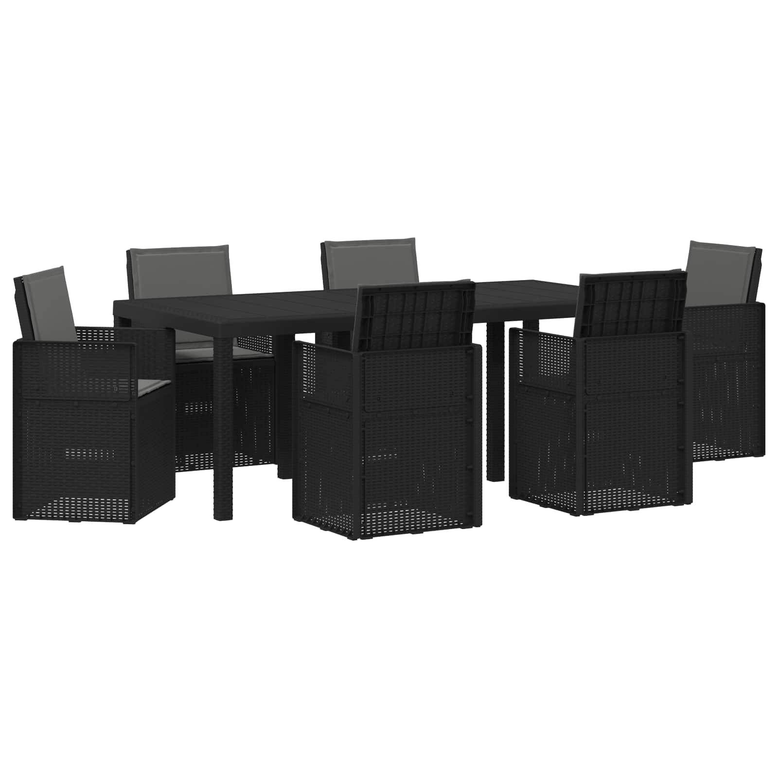 vidaXL Garten Essgruppe mit Kissen 7 pcs Anthrazit PP