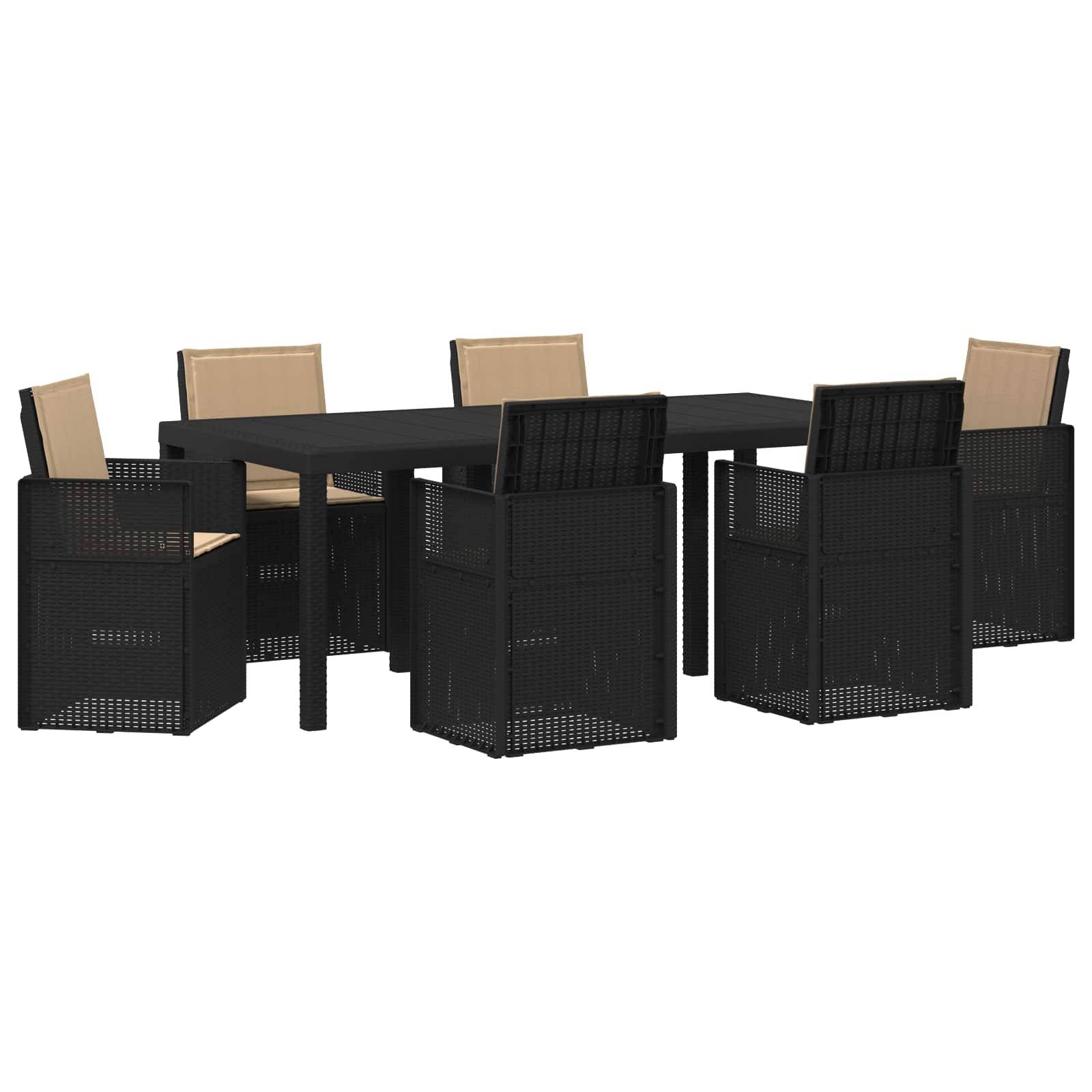 vidaXL Garten Essgruppe mit Kissen 7 pcs Anthrazit und Taupe PP