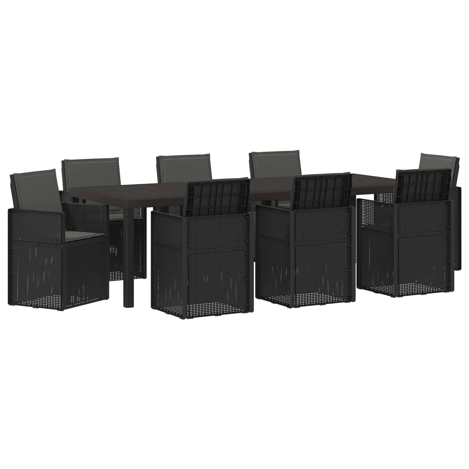 vidaXL Garten Essgruppe mit Kissen 9 pcs Anthrazit PP
