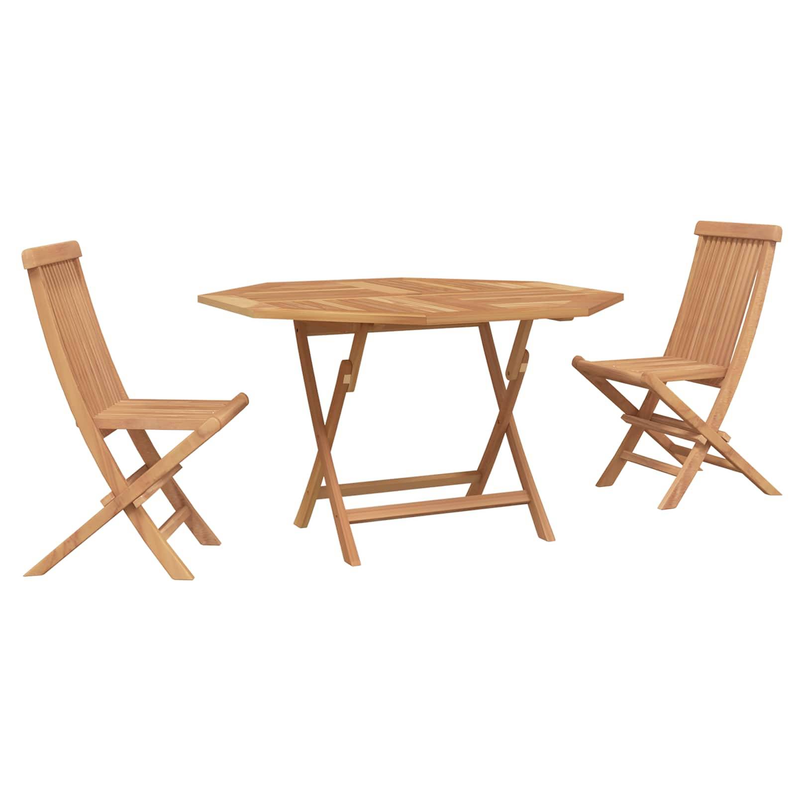 vidaXL Garten Bistro Set 3 pcs Braun Massivholz Teak