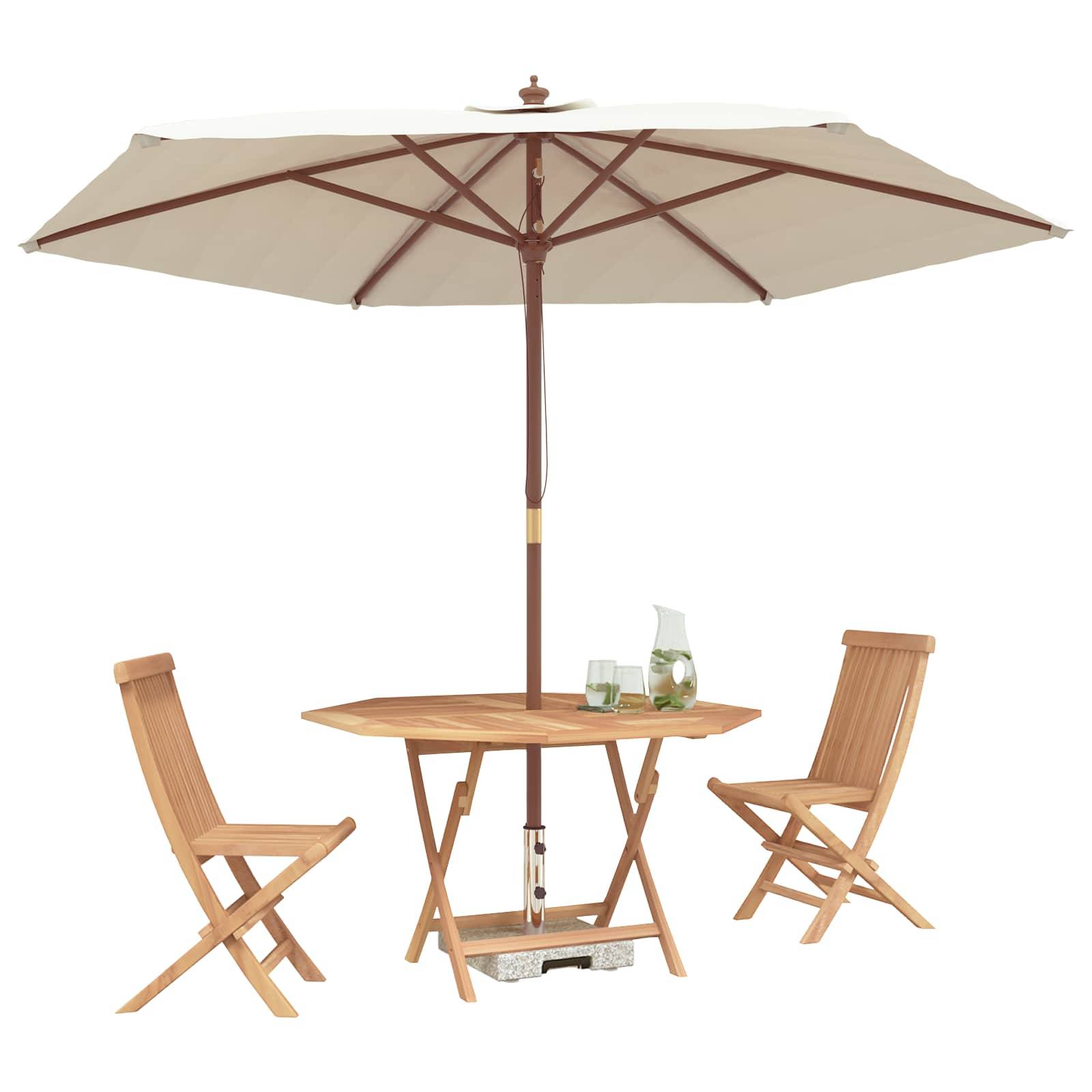 vidaXL Garten Bistro Set 3 pcs Braun Massivholz Teak