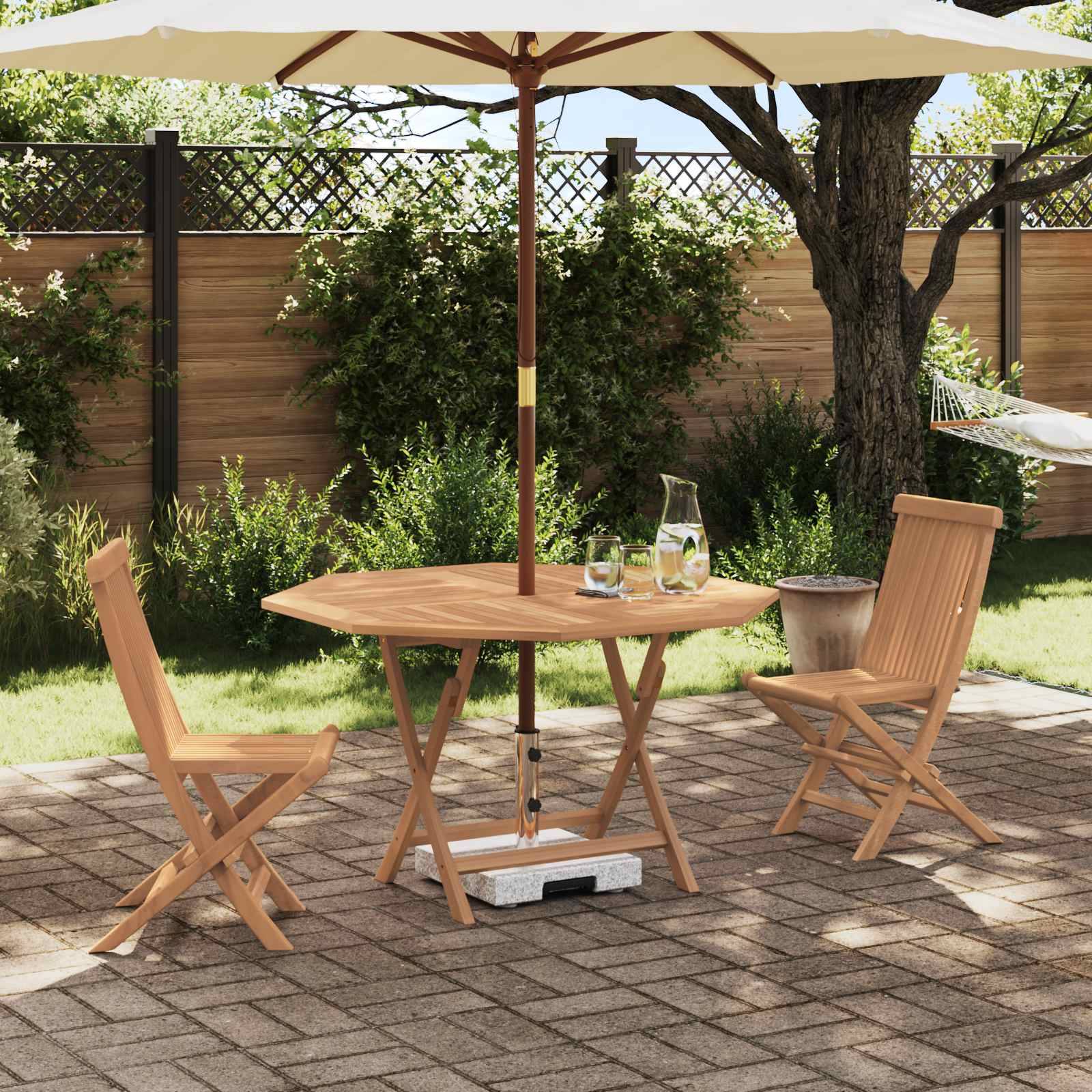 vidaXL Garten Bistro Set 3 pcs Braun Massivholz Teak