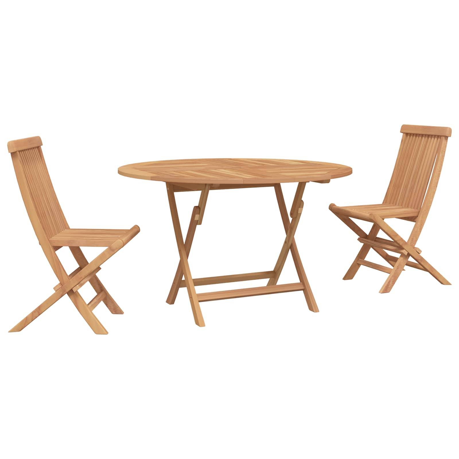 vidaXL Garten Bistro Set 3 pcs Natur Massivholz Teak