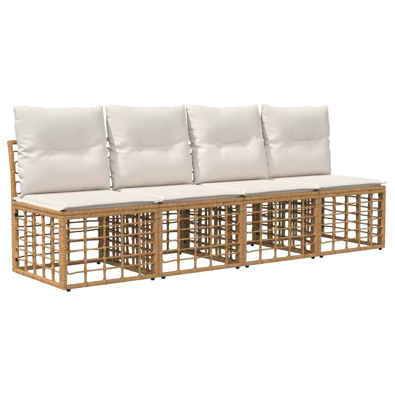 vidaXL Gartensofa-set 13 stk. Natürlich und Cremweiß Poly-Rattan