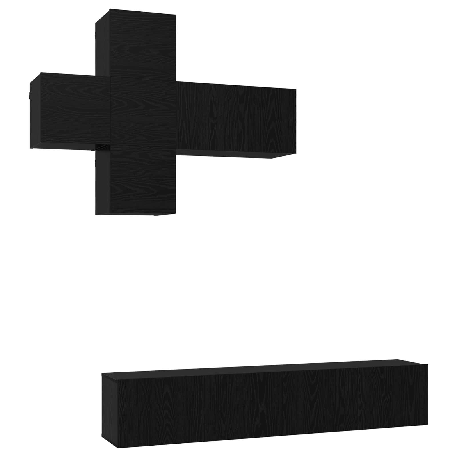 vidaXL TV-Schrankset Wandmontiert 3 pcs Holzwerkstoff