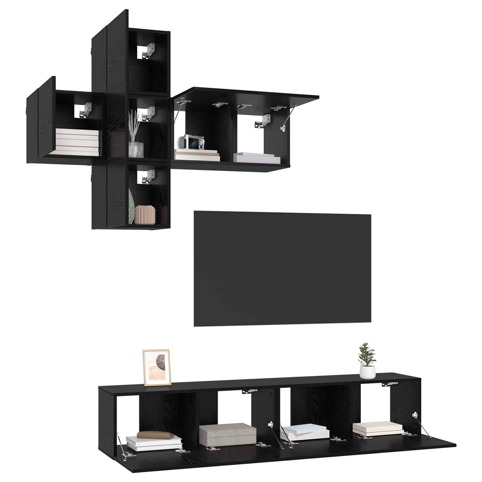 vidaXL TV-Schrankset Wandmontiert 3 pcs Holzwerkstoff