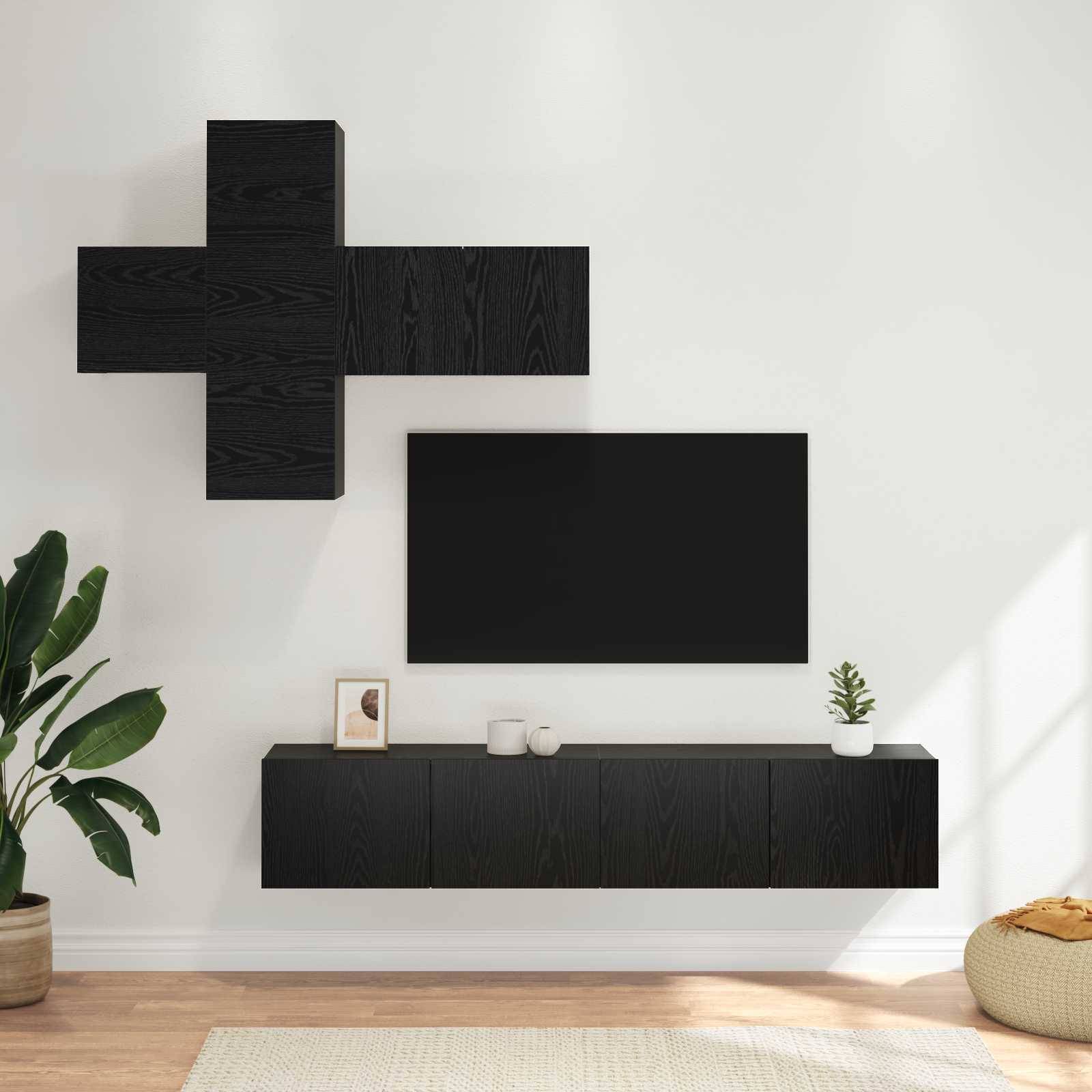 vidaXL TV-Schrankset Wandmontiert 3 pcs Holzwerkstoff