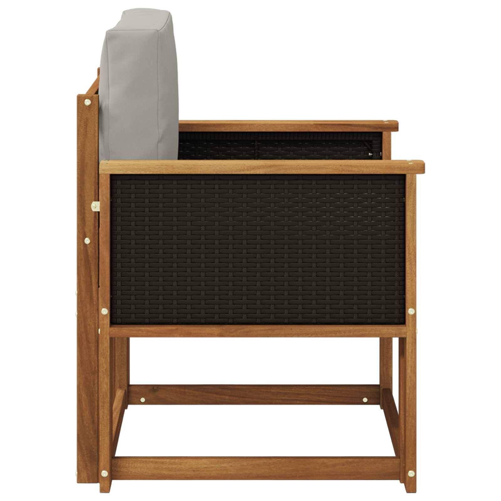 vidaXL Outdoor Mittelsofa Massivholz Akazie Natur