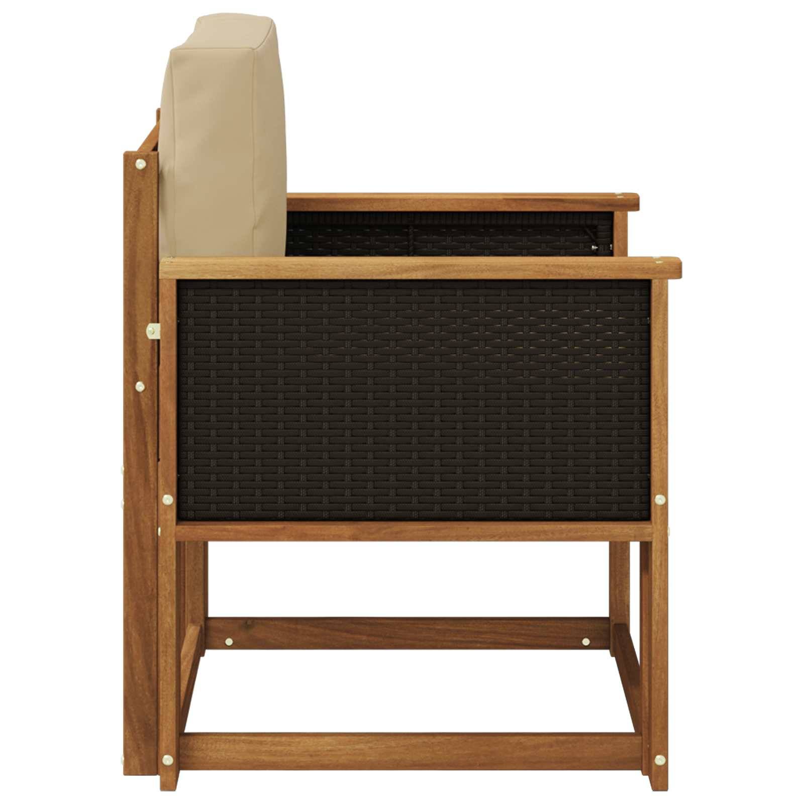 vidaXL Outdoor Mittelsofa Massivholz Akazie Natur
