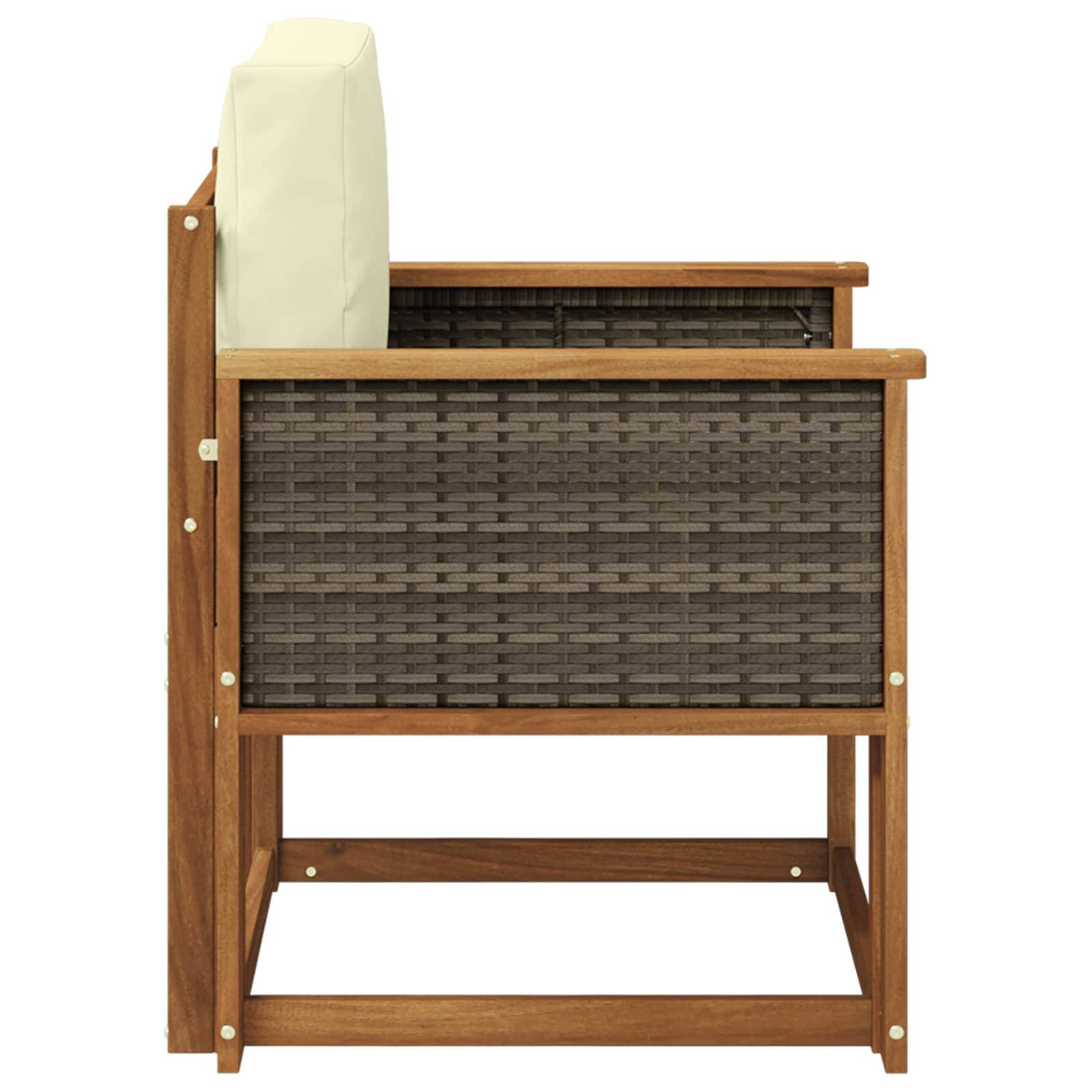 vidaXL Outdoor Mittelsofa Massivholz Akazie Natur