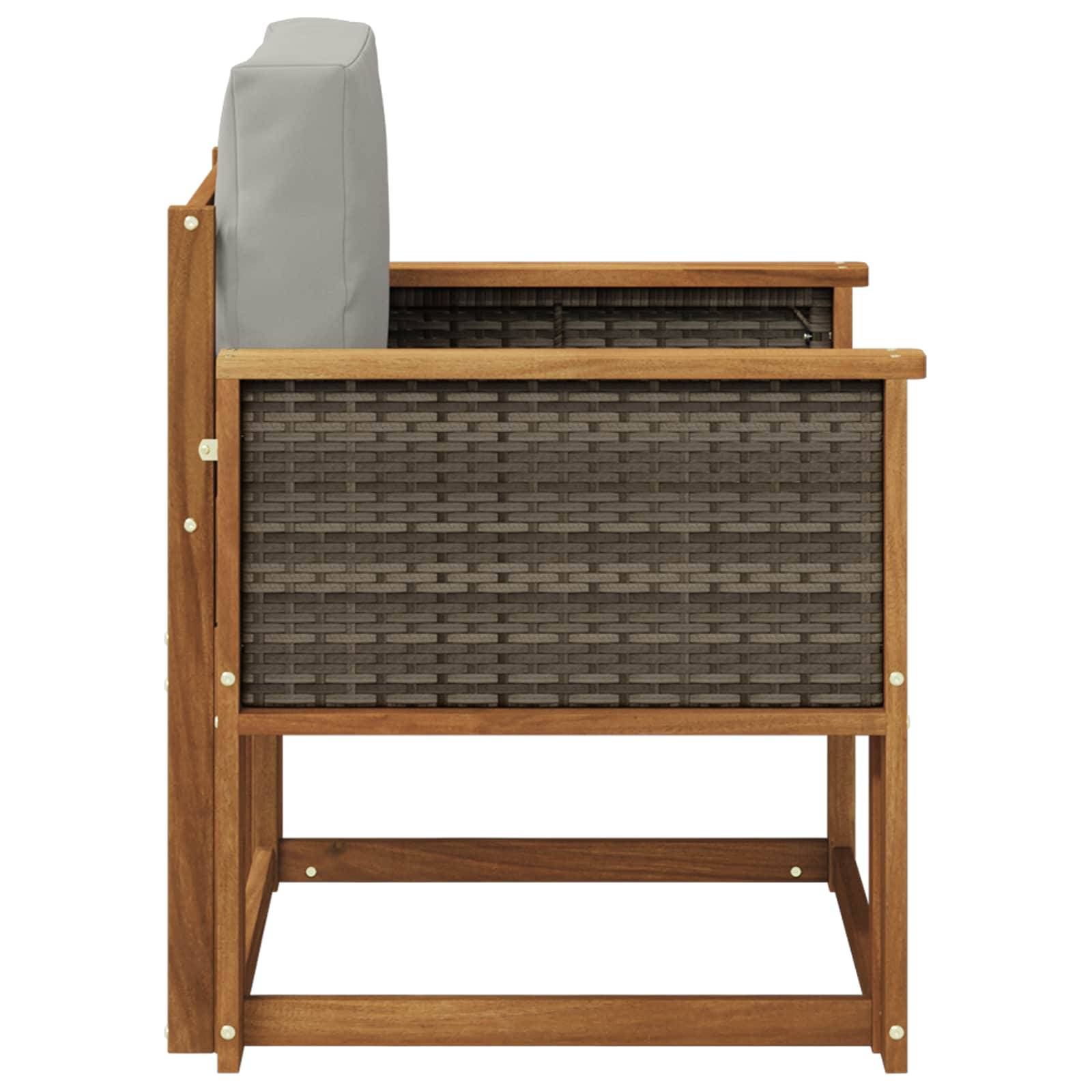 vidaXL Outdoor Mittelsofa Massivholz Akazie Natur