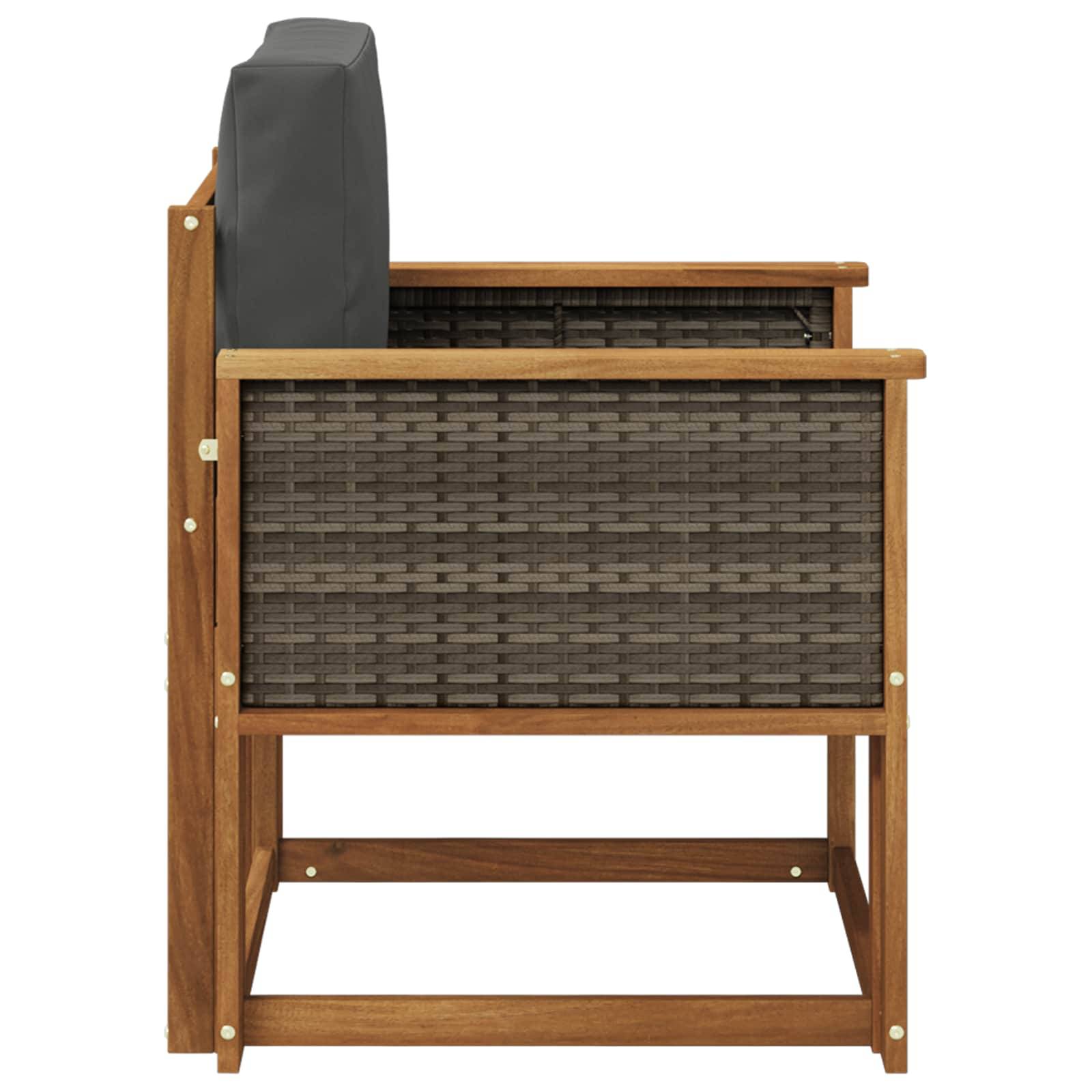 vidaXL Outdoor Mittelsofa Massivholz Akazie Natur