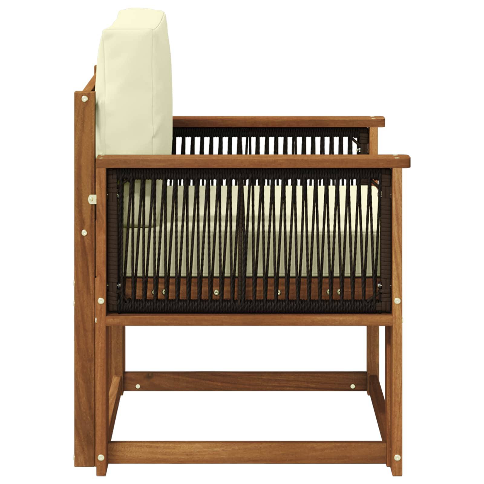 vidaXL Outdoor Mittelsofa Massivholz Akazie Natur