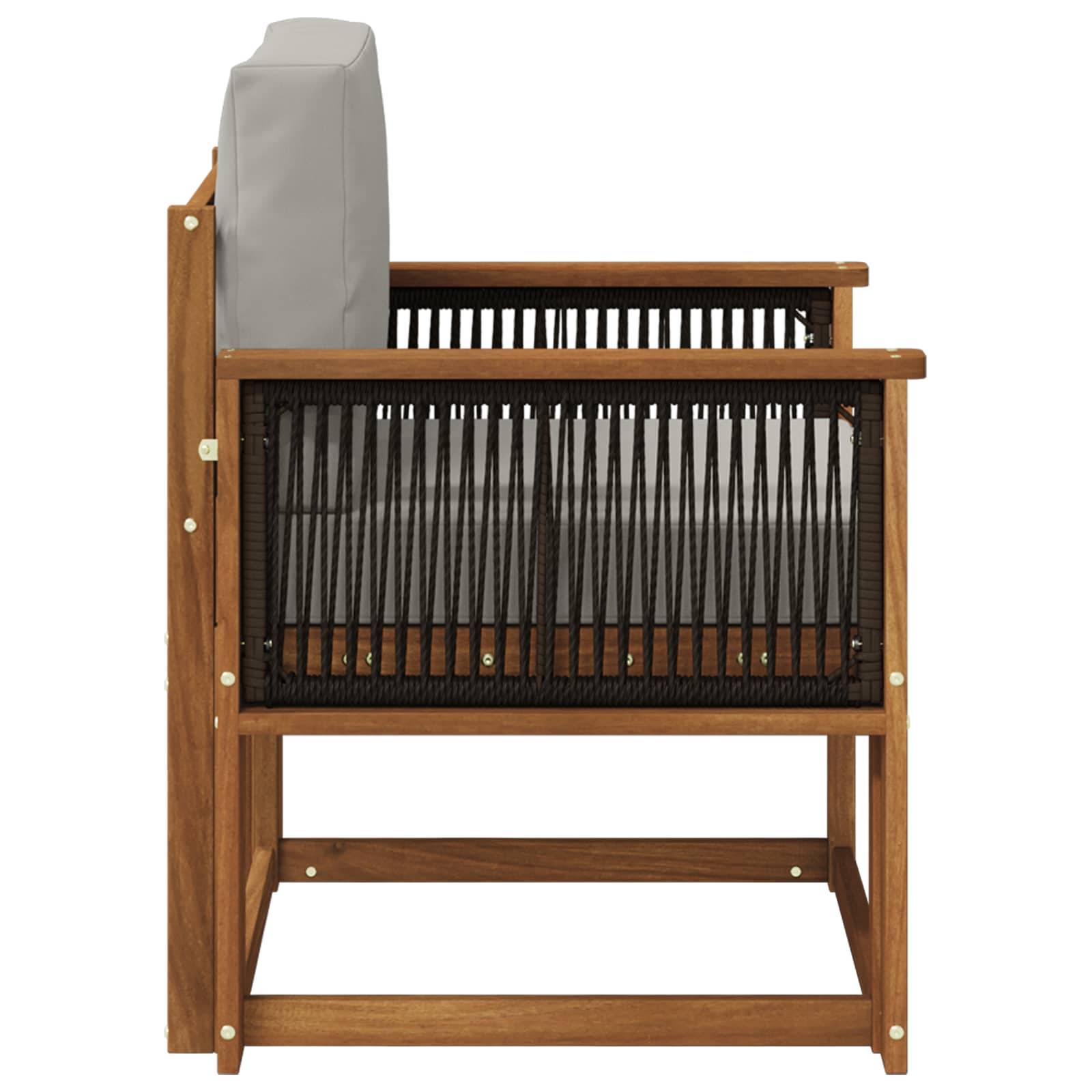 vidaXL Outdoor Mittelsofa Massivholz Akazie Natur