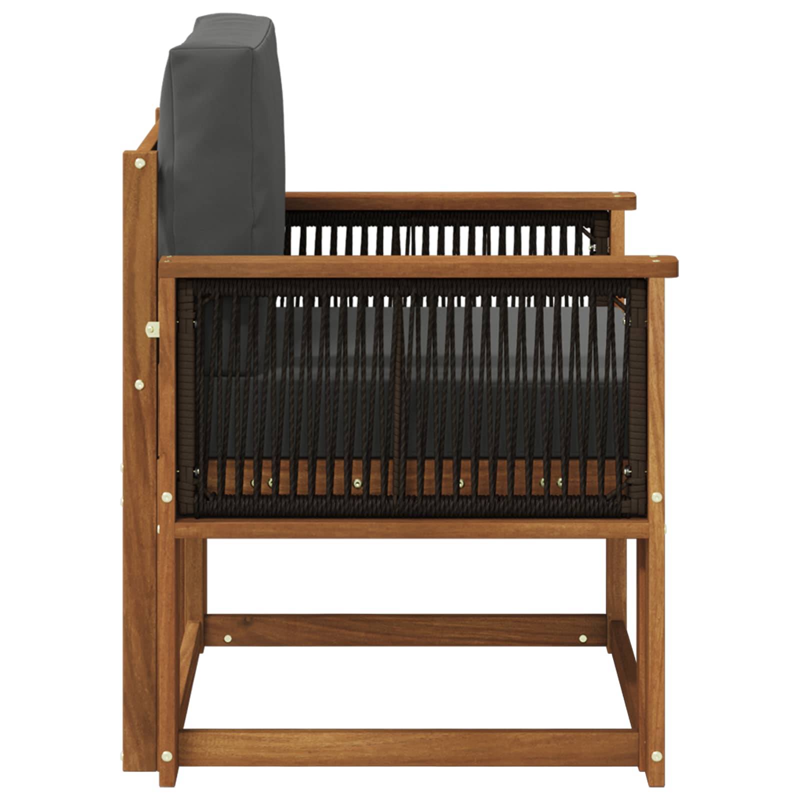 vidaXL Outdoor Mittelsofa Massivholz Akazie Natur