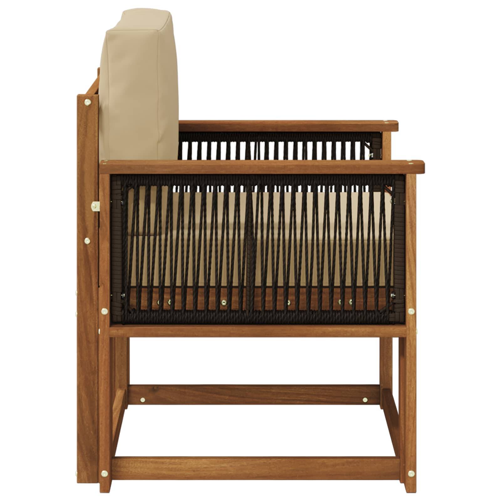 vidaXL Outdoor Mittelsofa Massivholz Akazie Natur