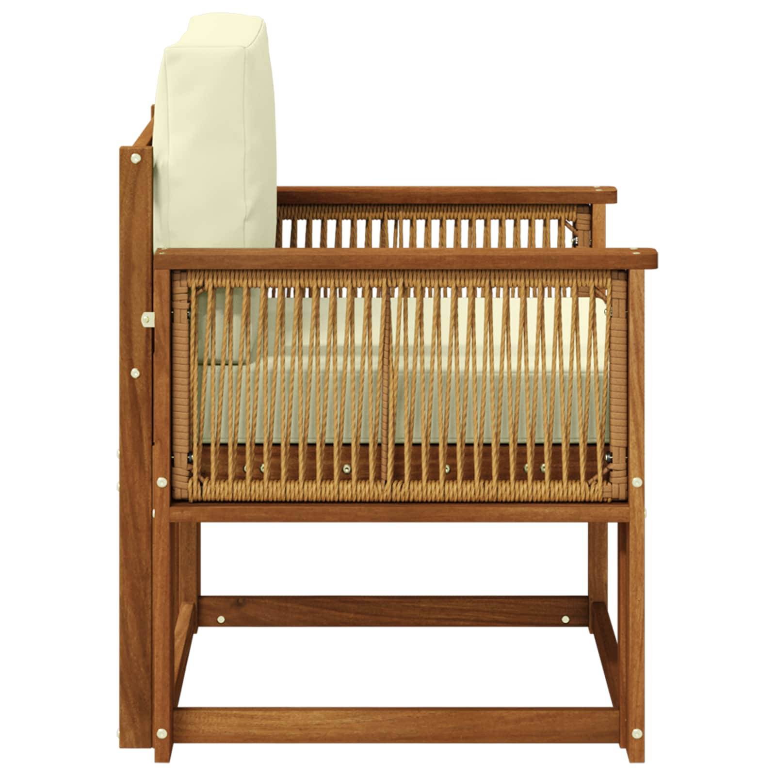 vidaXL Outdoor Mittelsofa Massivholz Akazie Natur