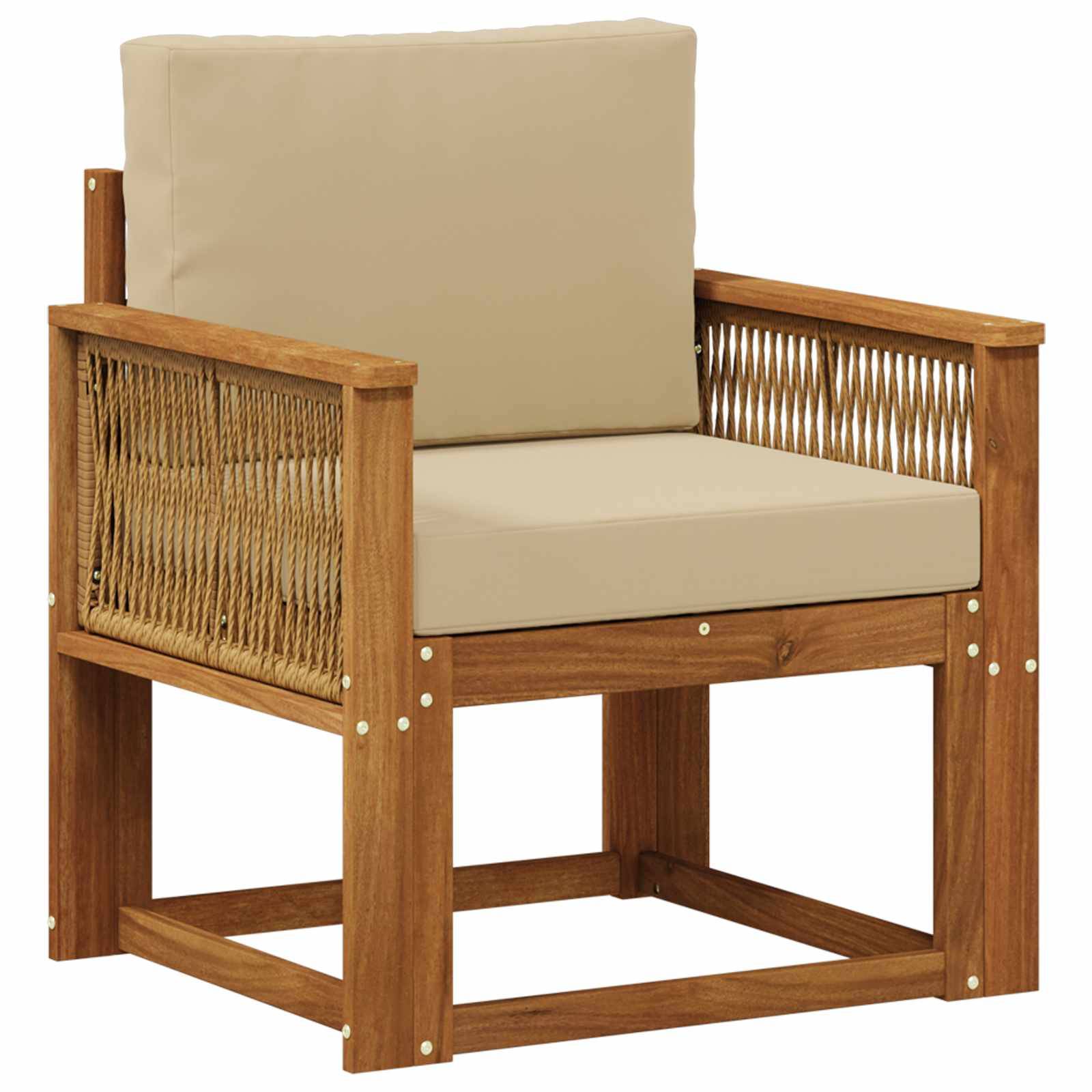 vidaXL Outdoor Mittelsofa Massivholz Akazie Natur